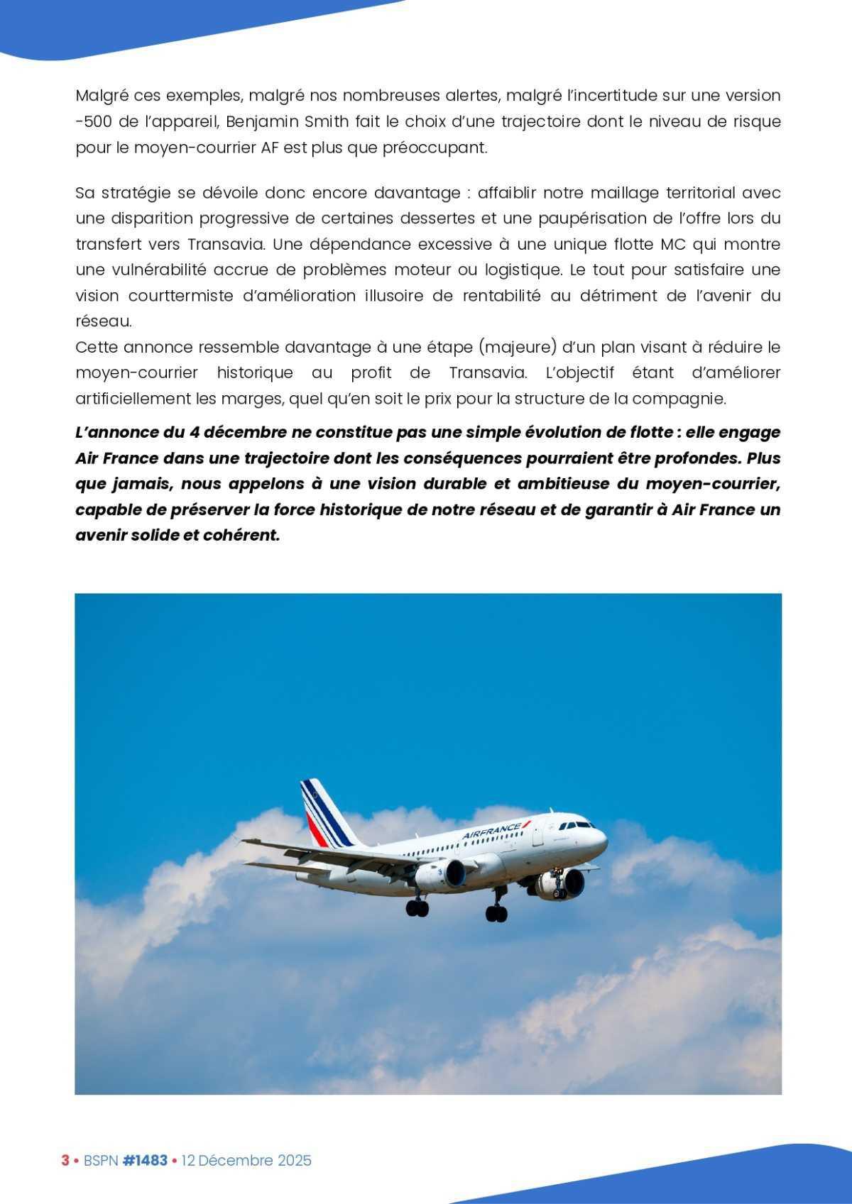 ALTER // Bulletin Syndical du Personnel Naviguant # 1483 du 12 décembre 2025