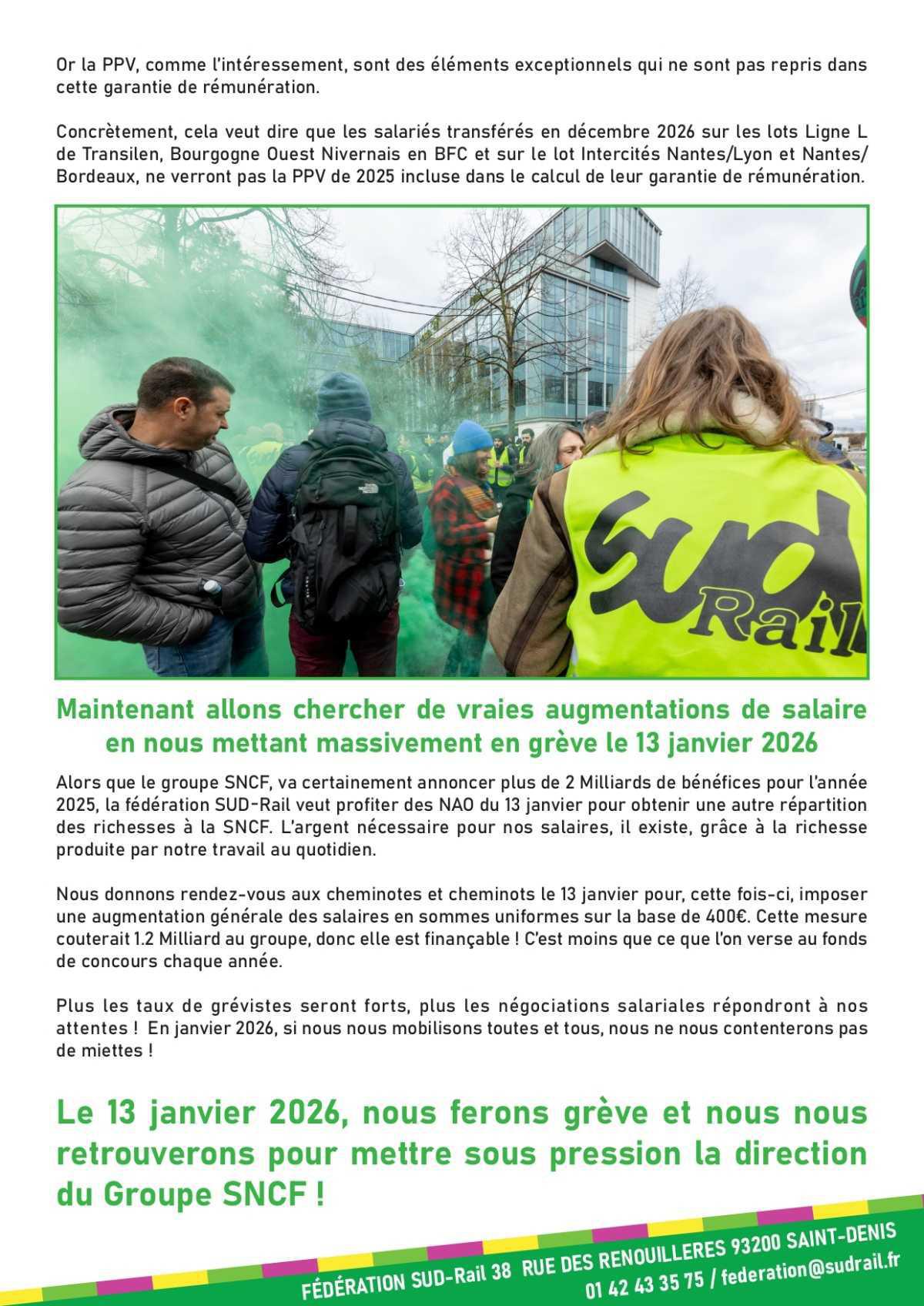 SUD-Rail // 400 euros de prime de partage de la valeur : ça ne règle rien !