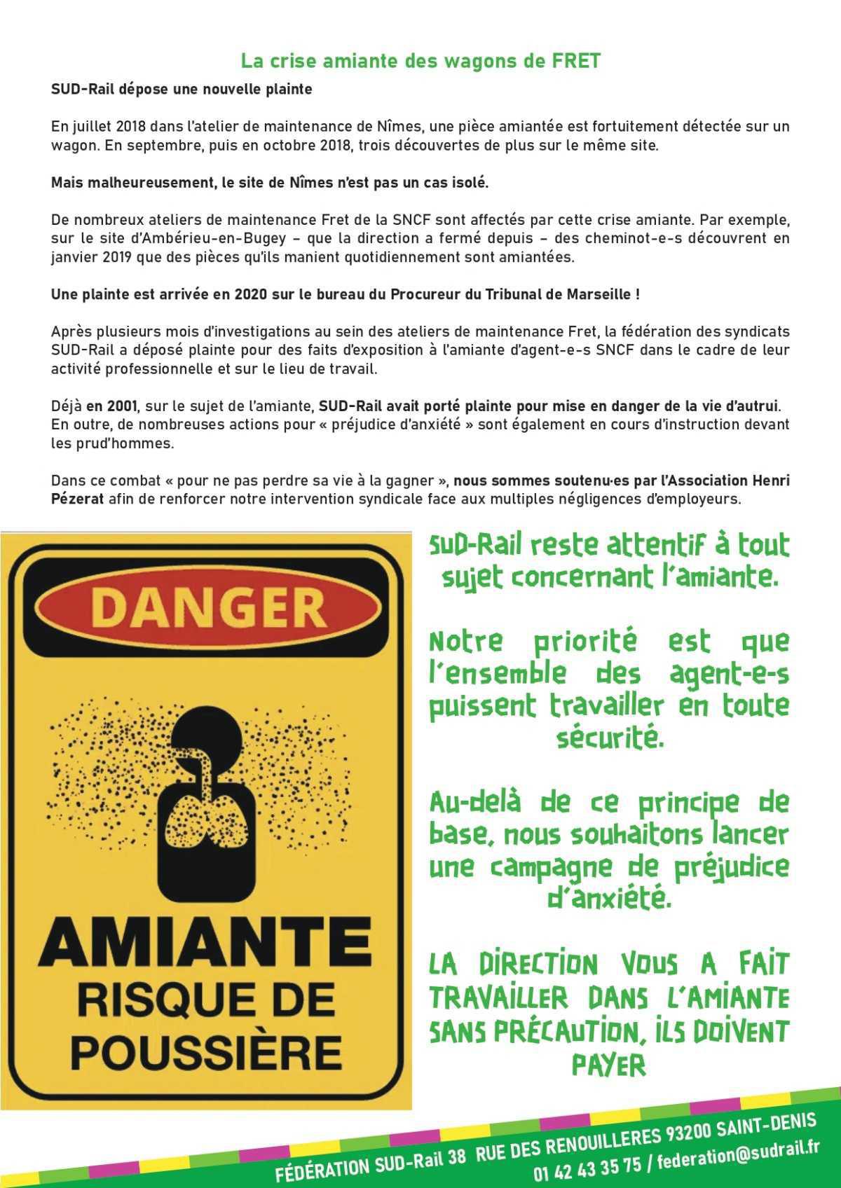 Amiante en 2025, SUD-Rail toujours sur le front !