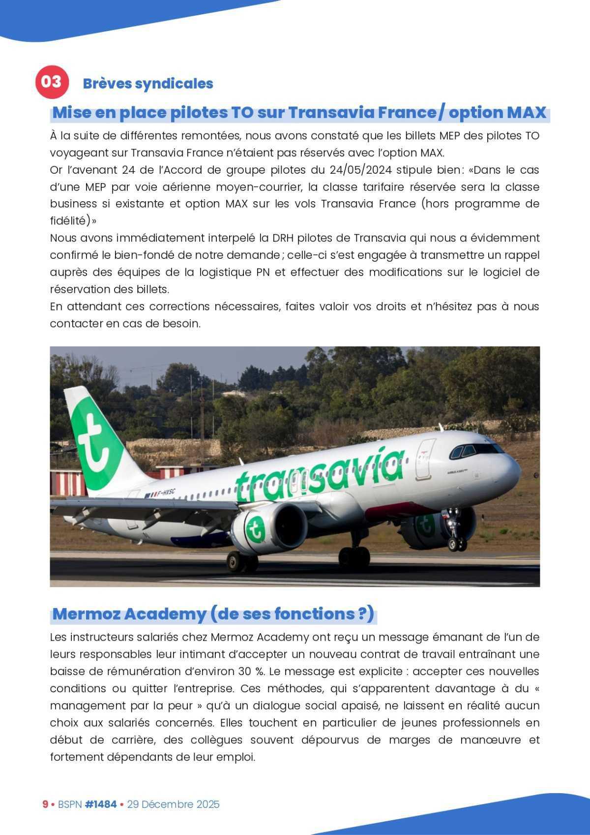 ALTER // Bulletin Syndical du Personnel Naviguant # 1484 Rétrospective 2025