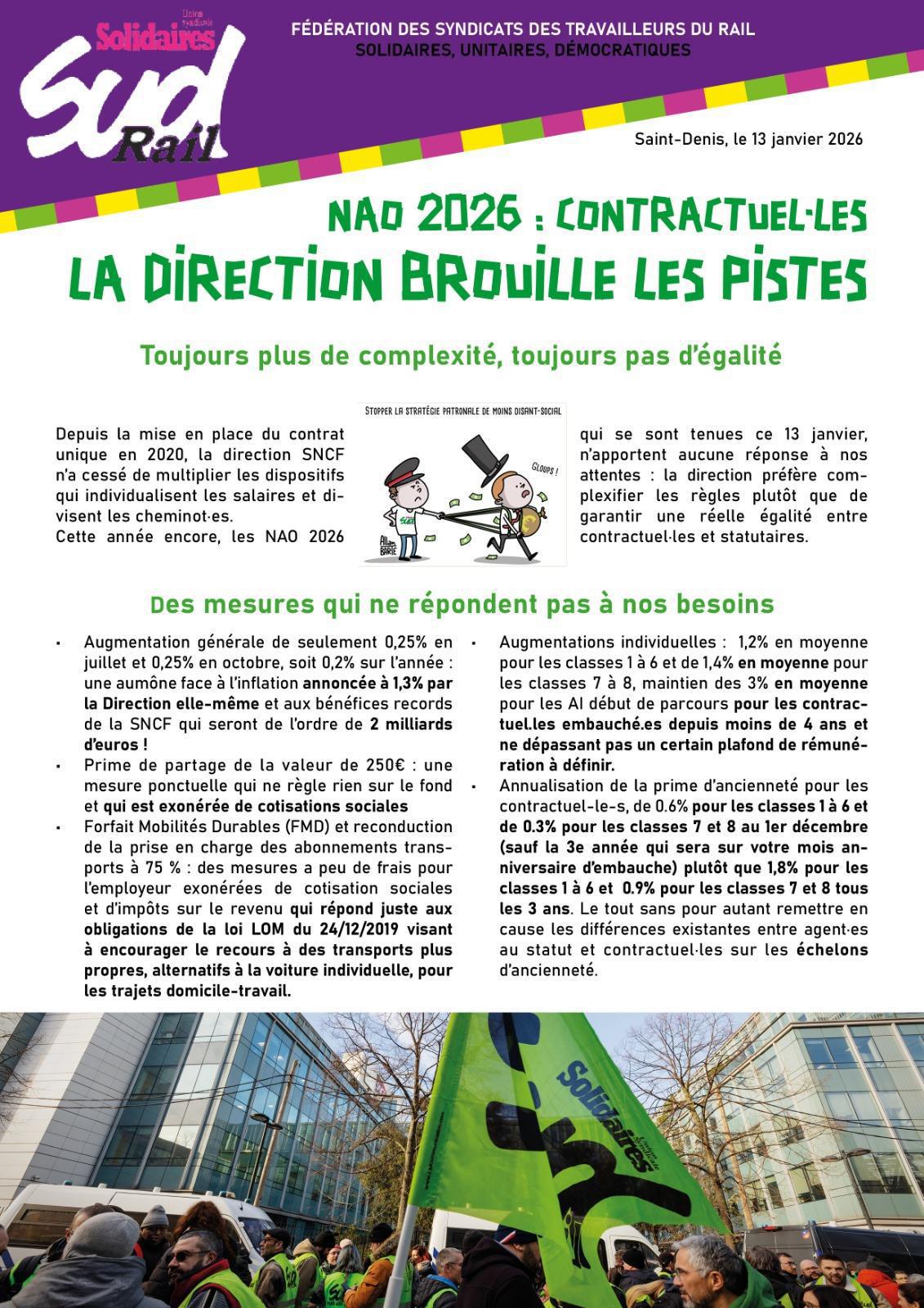 SUD-Rail // NAO 2026 pour les contractuels, la Direction brouille les pistes