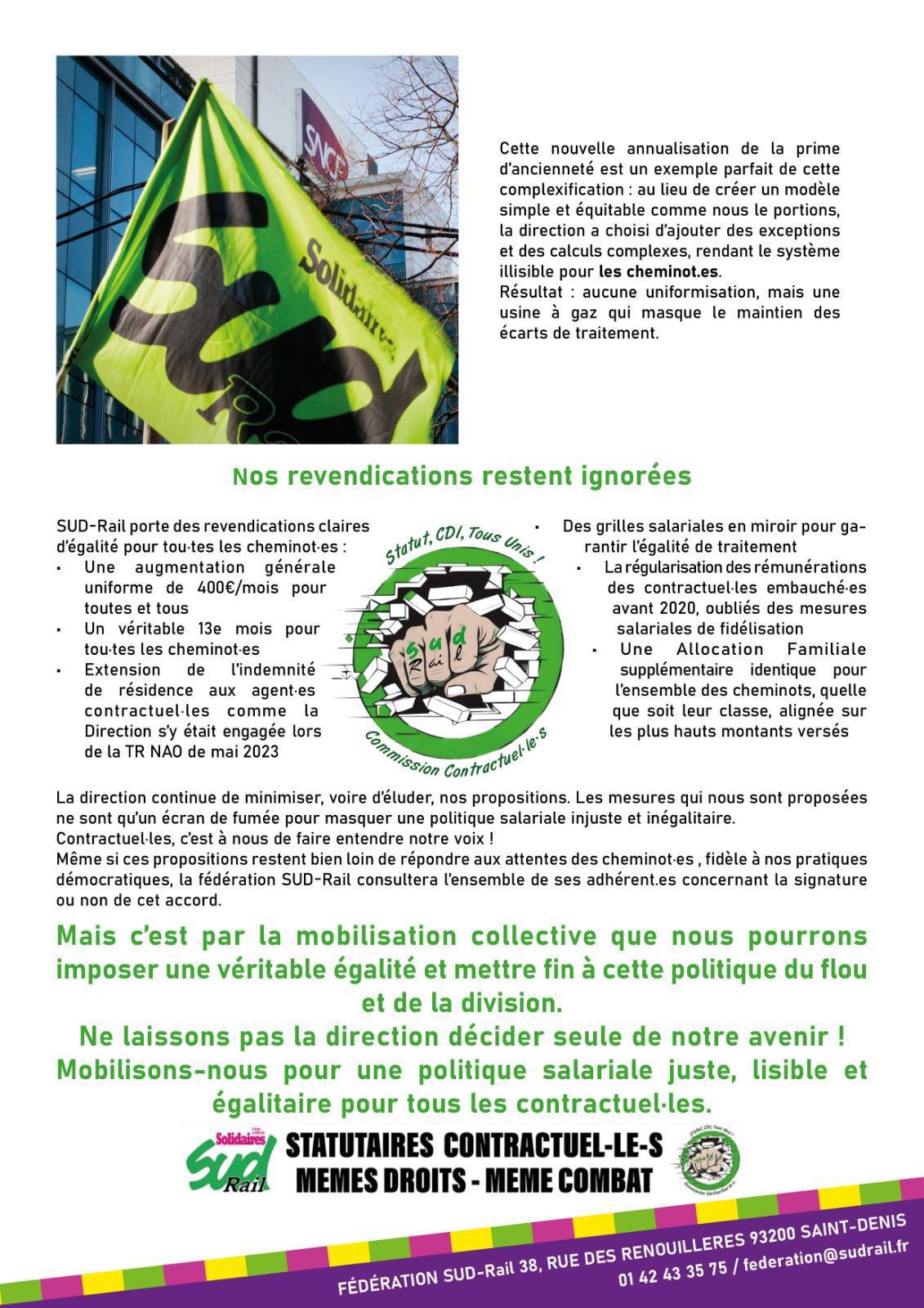 SUD-Rail // NAO 2026 pour les contractuels, la Direction brouille les pistes