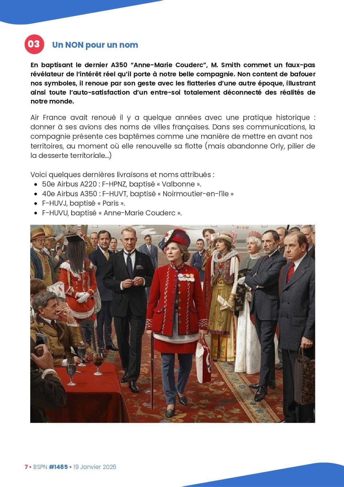 ALTER // Bulletin Syndical du Personnel Naviguant # 1485 du 19 janvier 2026