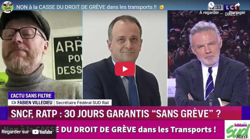 Vidéo SUD-Rail // Non à la casse du droit de grève dans les transports !