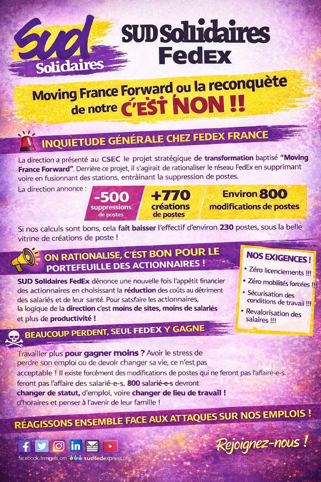 SUD FEDEX // Moving France Forward, c'est NON !