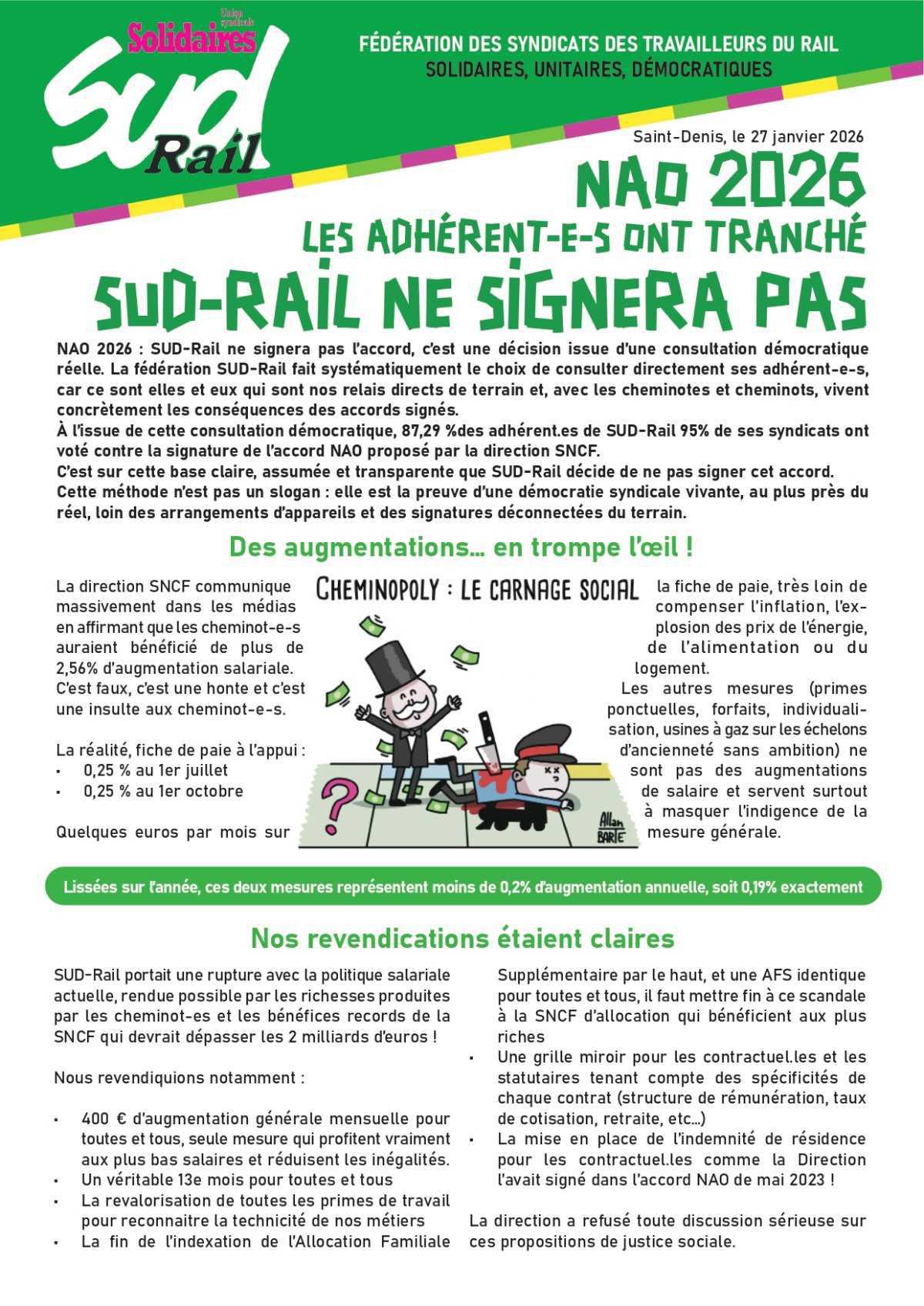 NAO 2026, SUD-Rail ne signera pas