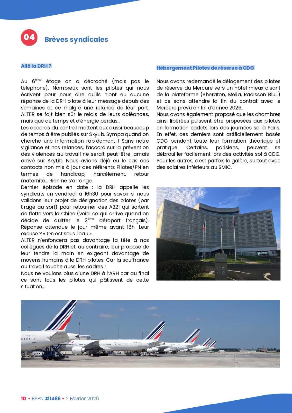 ALTER // Bulletin Syndical du Personnel Naviguant # 1486