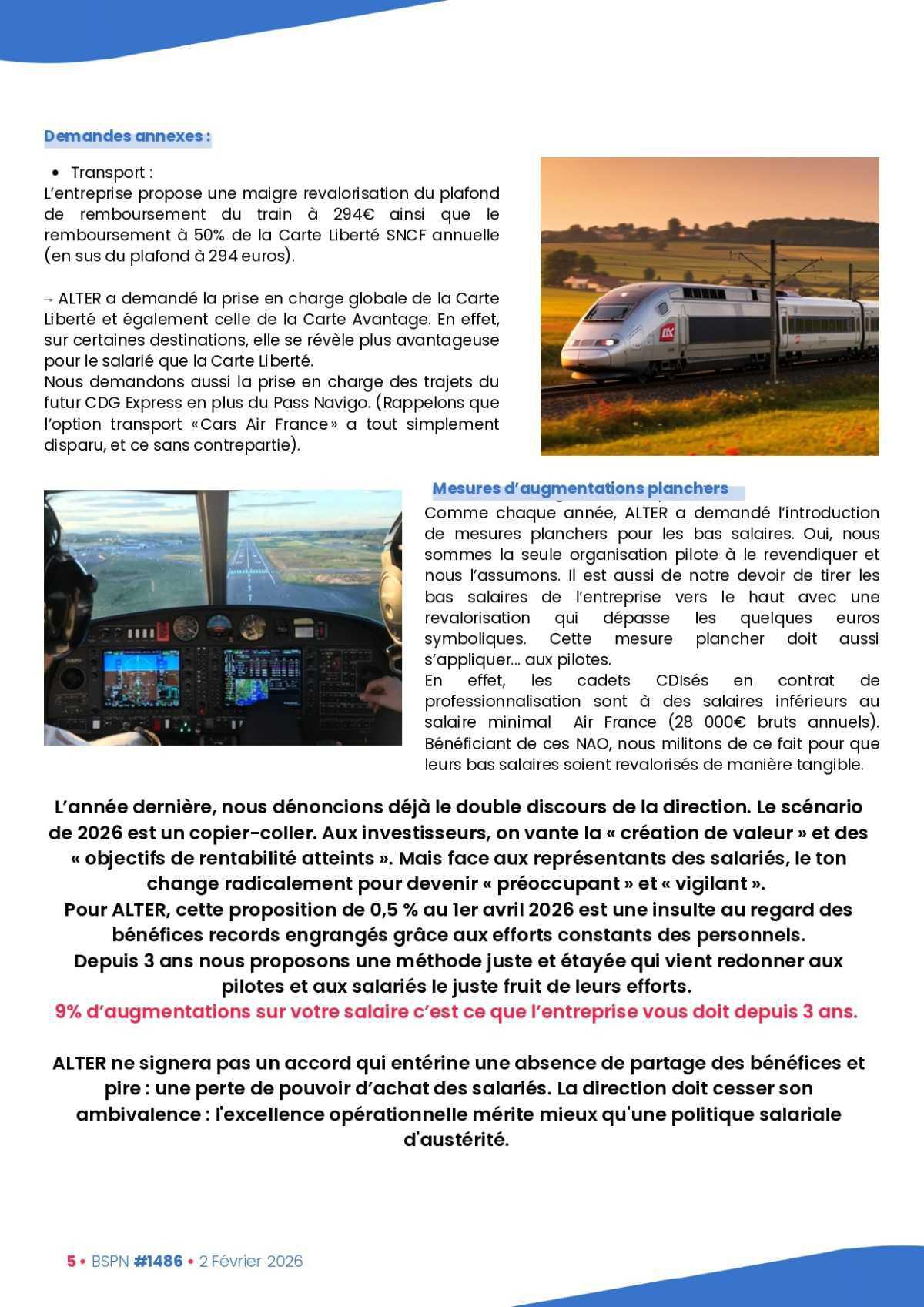 ALTER // Bulletin Syndical du Personnel Naviguant # 1486