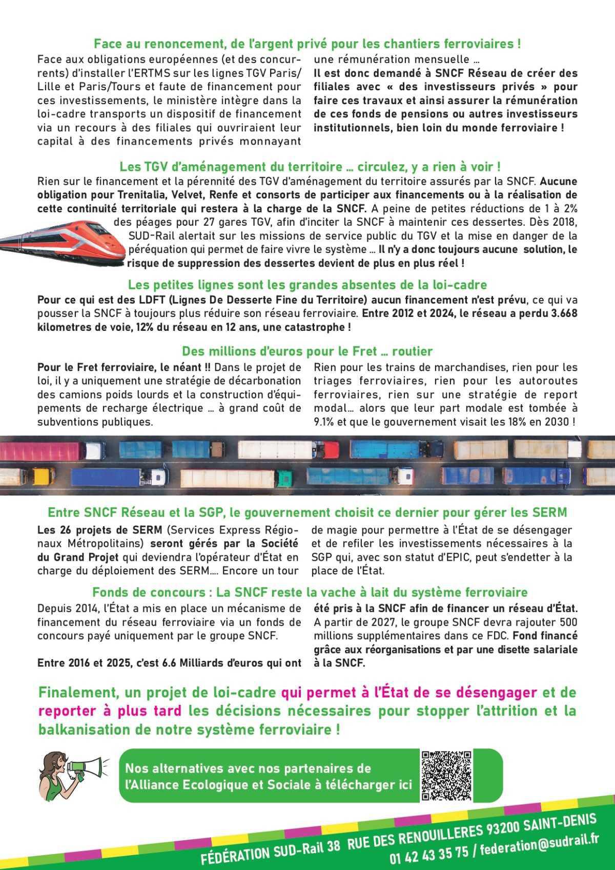 SUD-Rail // Une loi-cadre sur les transports 100% libérale