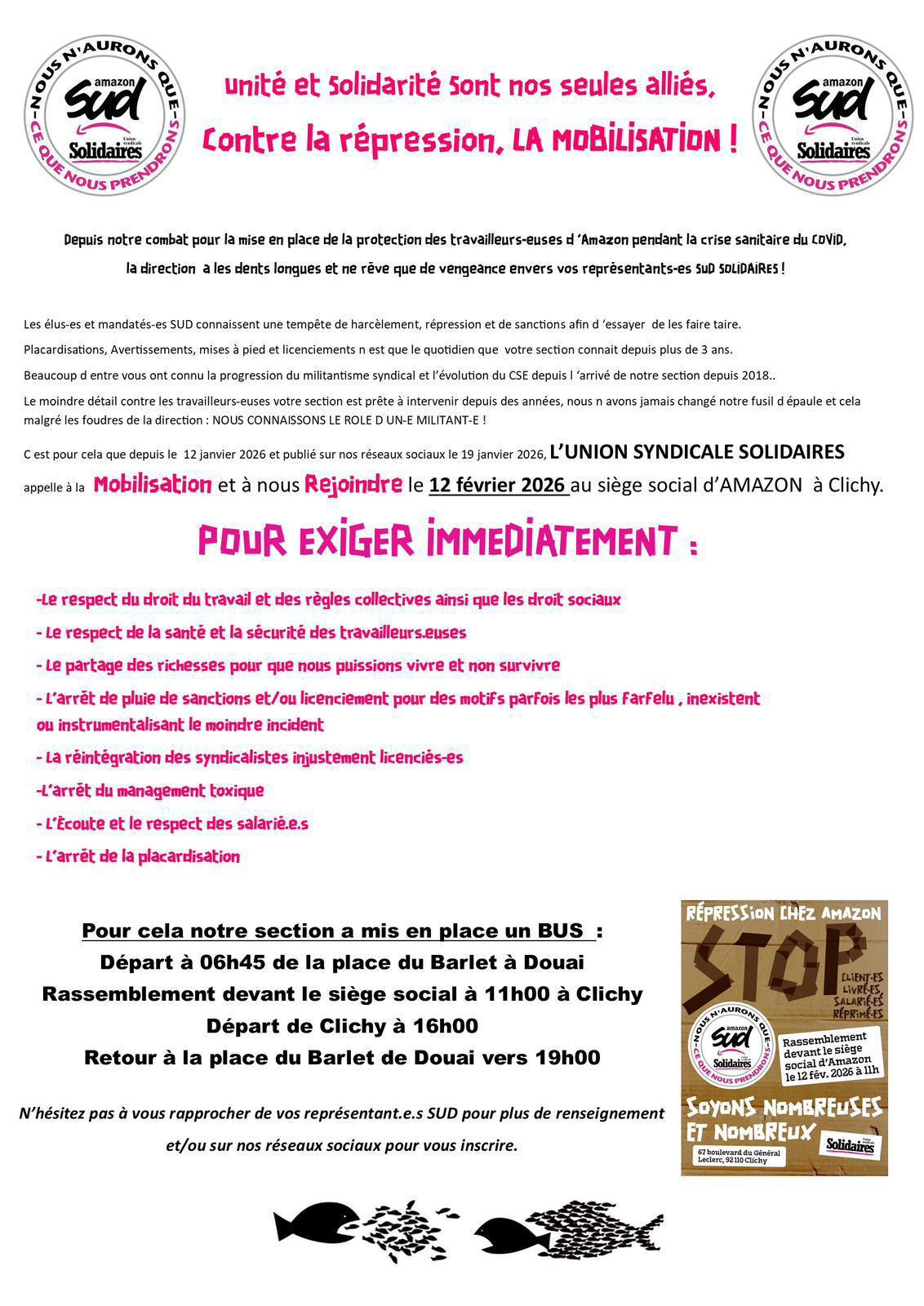 SUD AMAZON LIL1 // Contre la répression, la mobilisation !