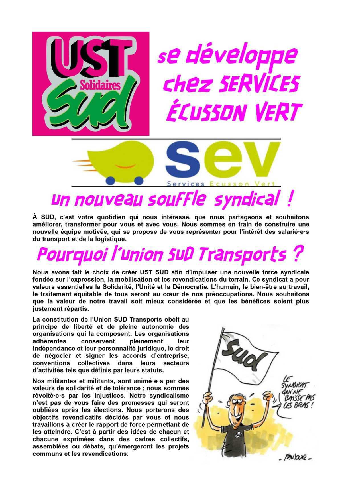 L'Union SUD Transports se développe à Montpellier chez Services Écusson Vert