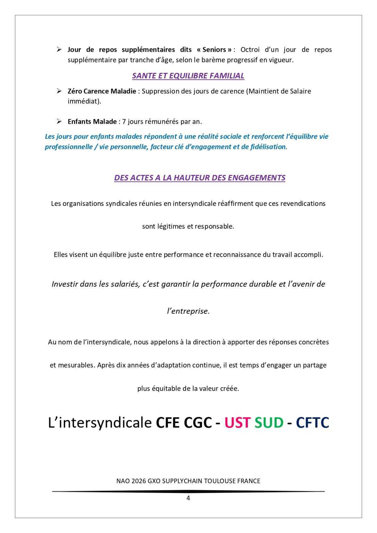 NAO 2026 à GXO Toulouse : des revendications unitaires pour partager les richesses