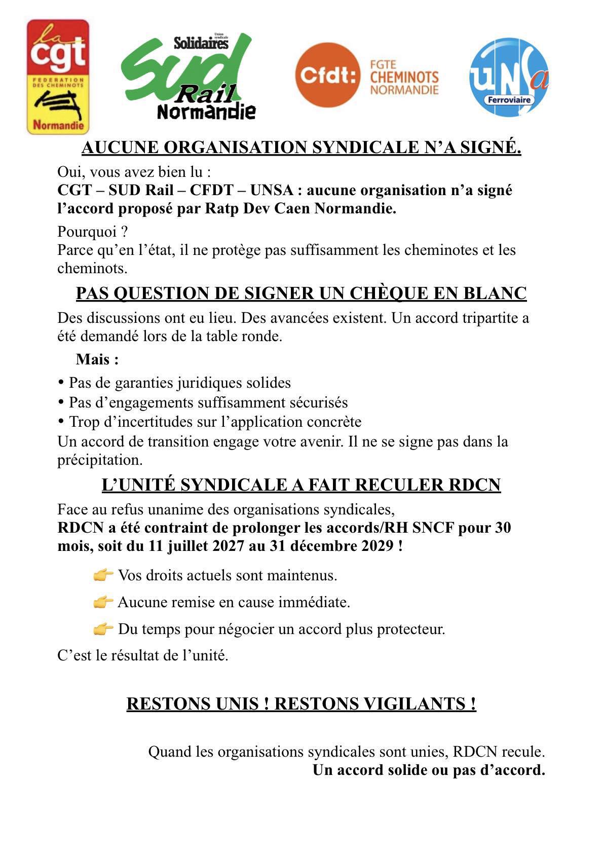 L'intersyndicale combat le dumping social à RATP DEV sur l'étoile ferroviaire de Caen