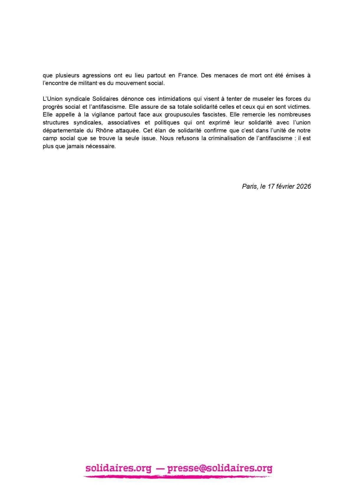 Solidaires // Lyon : ne pas céder aux récupérations indignes