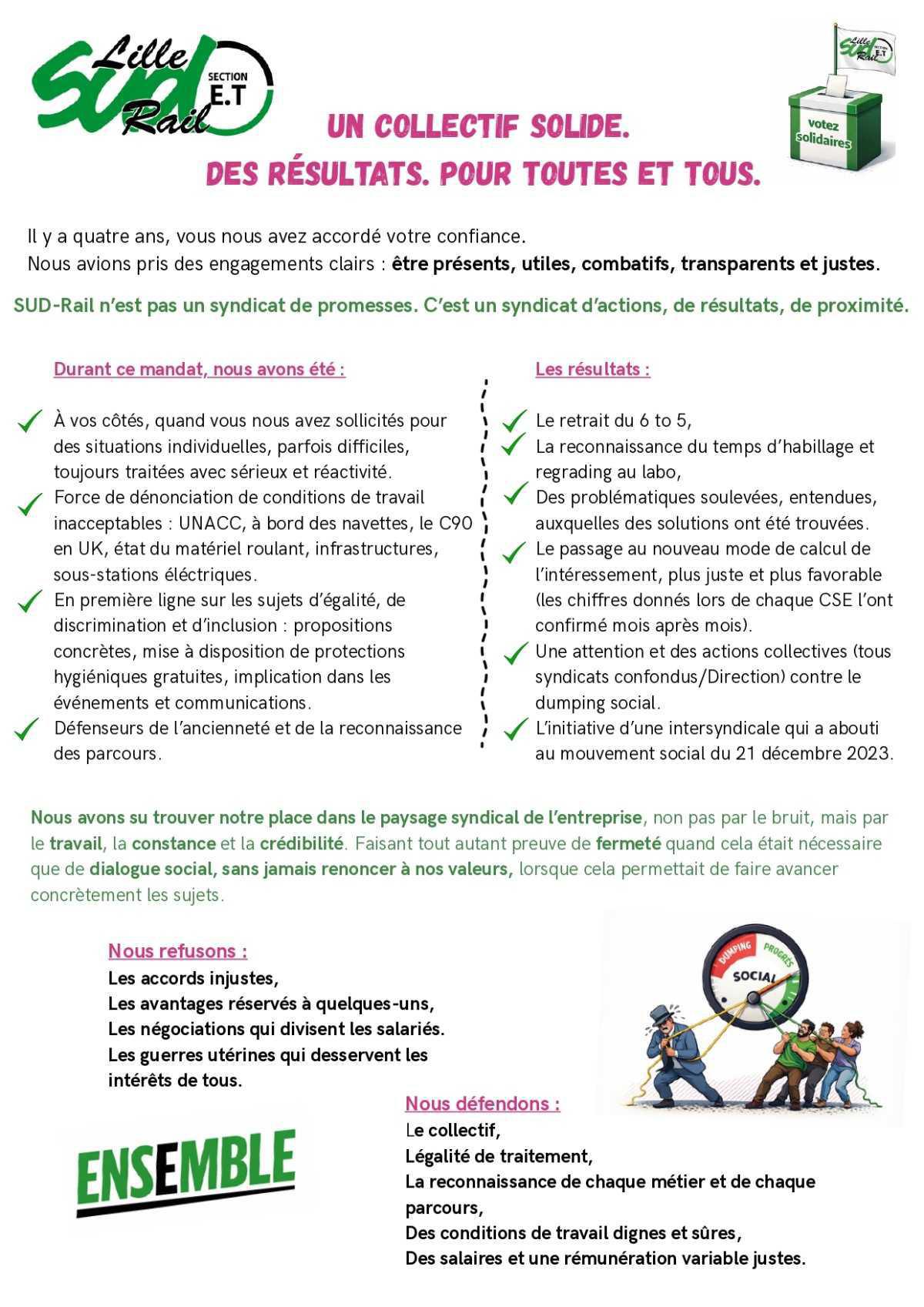 Élections CSE à EUROTUNNEL // Votez pour la liste SUD-Rail !