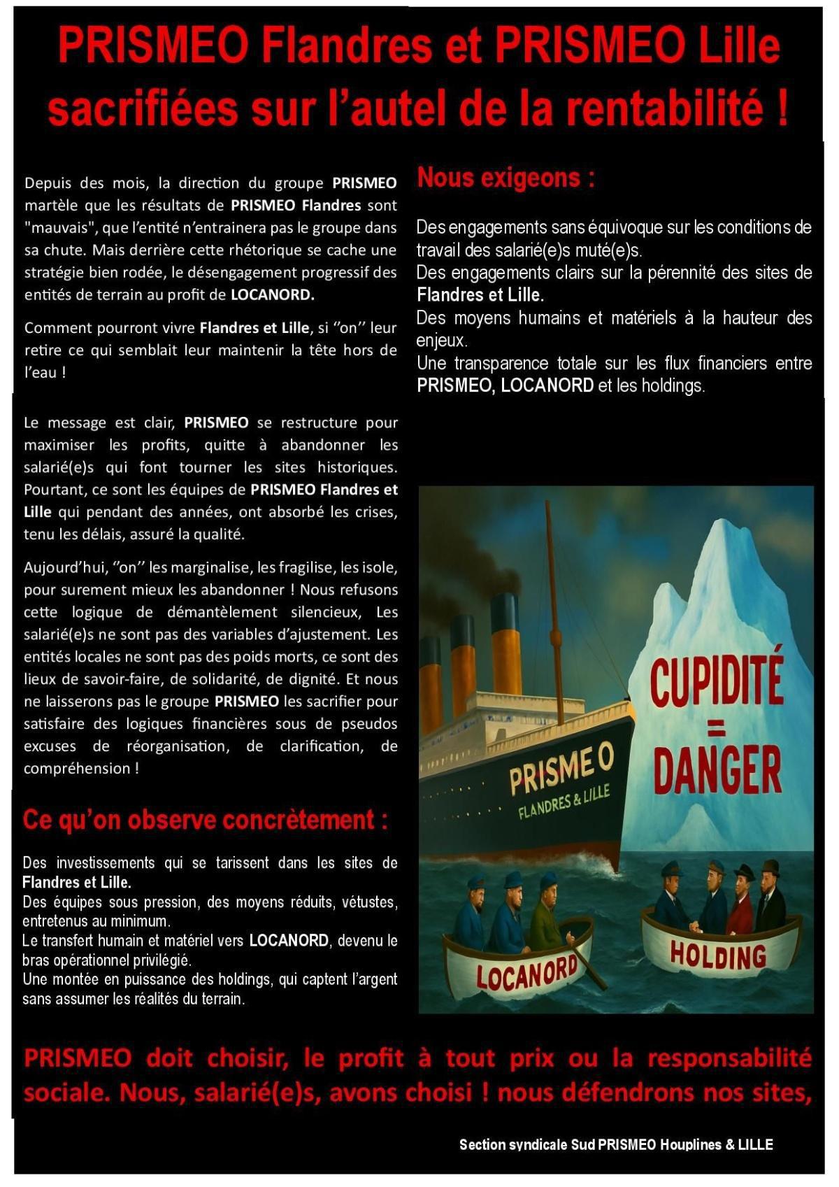 SUD // Prisméo Flandres et Lille sacrifiées sur l'autel de la rentabilité