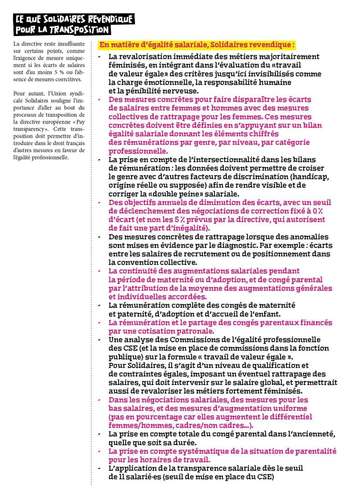 Solidaires // Égalité salariale : le rattrapage, c'est maintenant !
