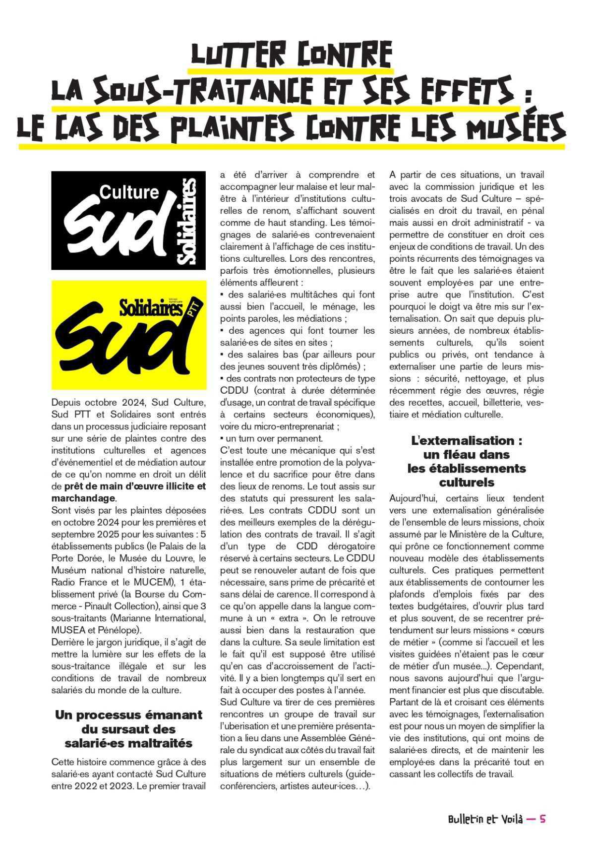 Solidaires sur les conditions de travail // Et Voilà # 76 mars 2026