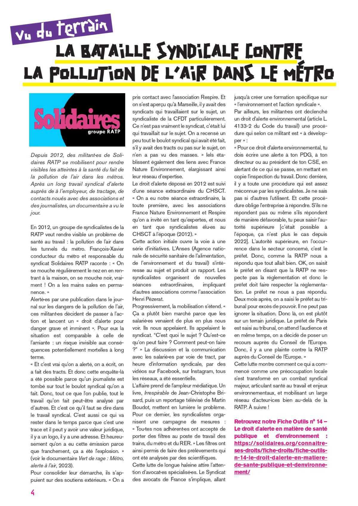 Solidaires sur les conditions de travail // Et Voilà # 76 mars 2026