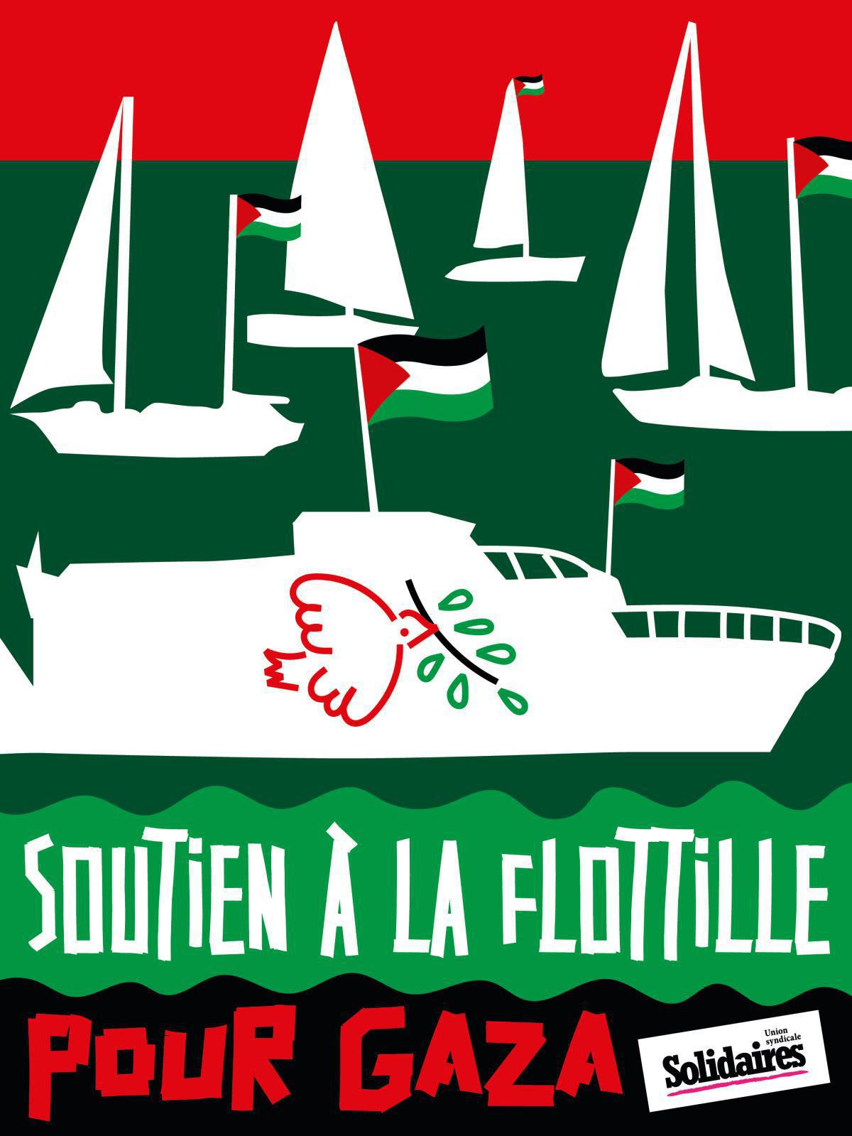 Flottille pour Gaza : UST SUD et Union Solidaires engagés 