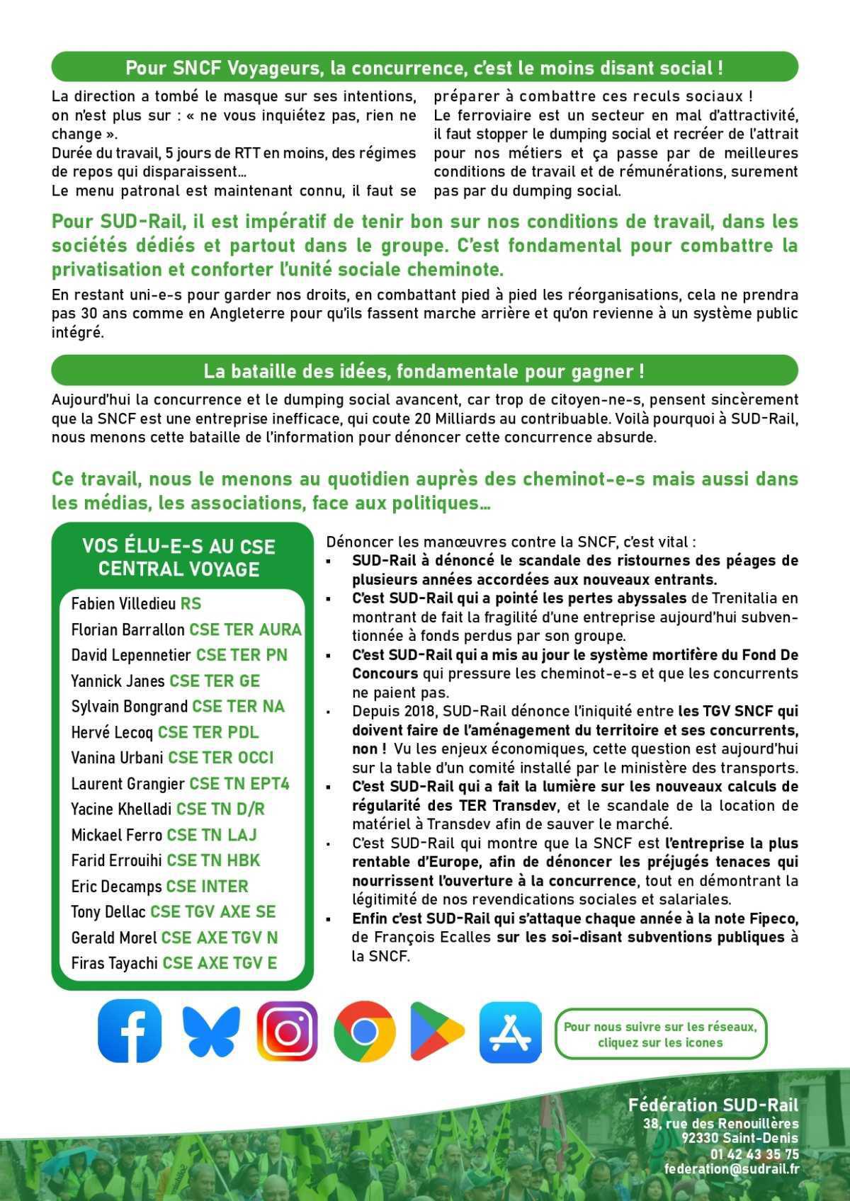 SUD-Rail // Le Fer Peinard du CSE Central Voyageurs - avril 2026