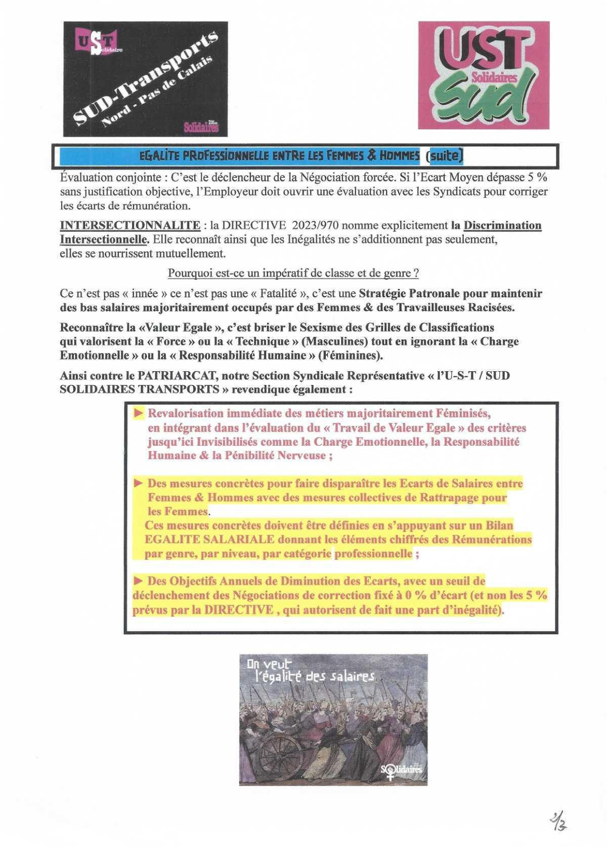 UST YUSEN // Revendications NAO pour une véritable égalité hommes / femmes