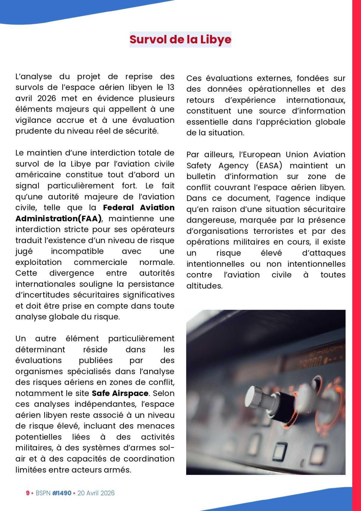 ALTER // Bulletin Syndical du Personnel Naviguant # 1490 du 20 avril 2026