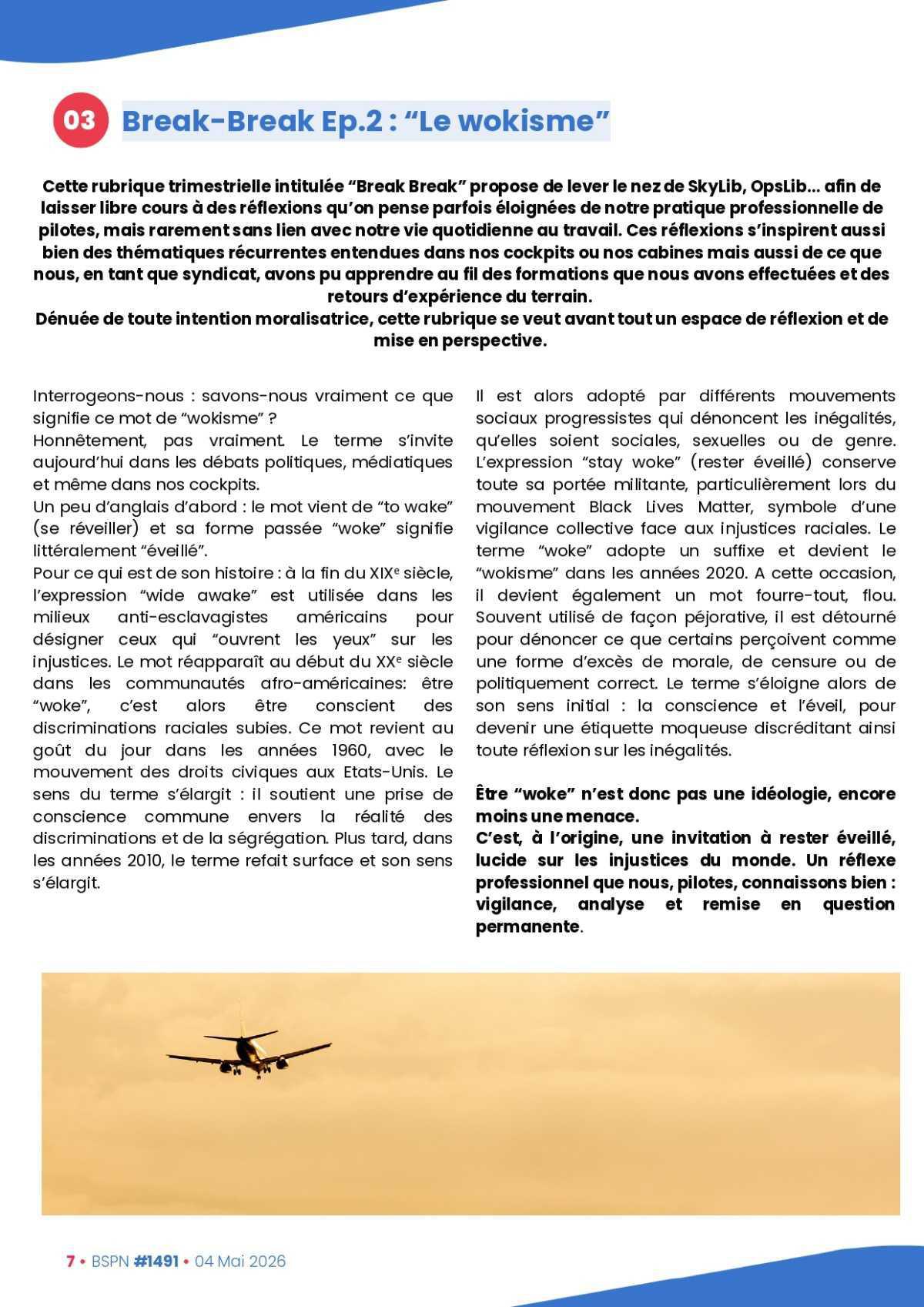 ALTER // Bulletin Syndical du Personnel Naviguant # 1491 du 4 mai 2026