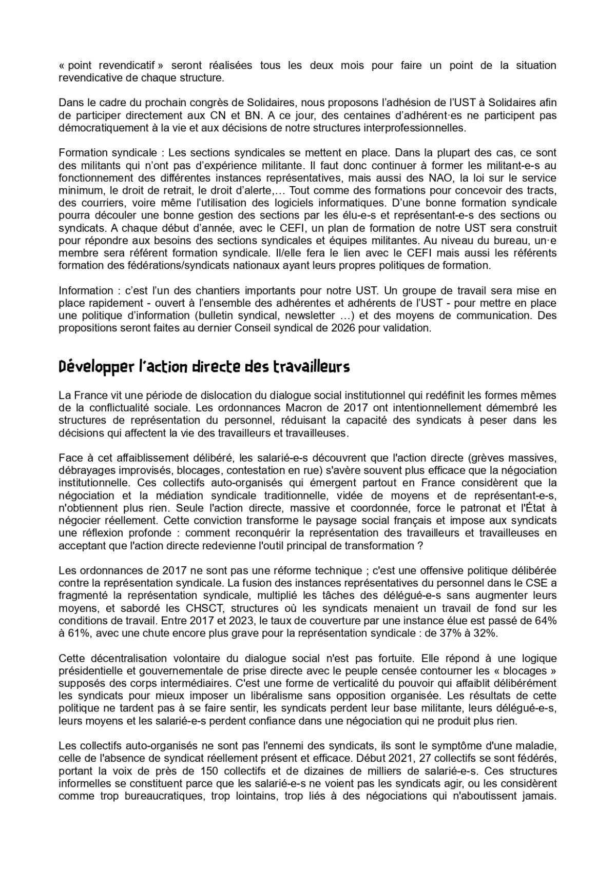 6e Congrès de l'Union SUD Transports du 12 mai 2026 : Résolution d'orientation