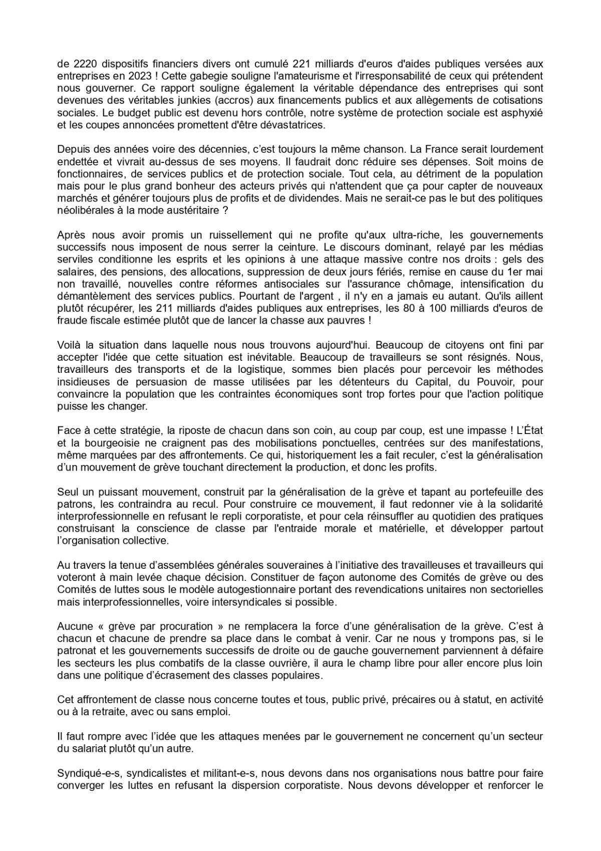 6e Congrès de l'Union SUD Transports du 12 mai 2026 : Résolution d'orientation