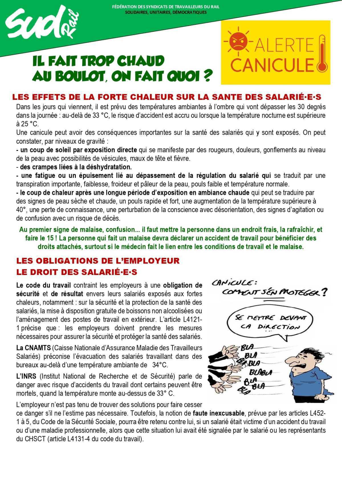 SUD-Rail // Que faire en cas de canicule ?