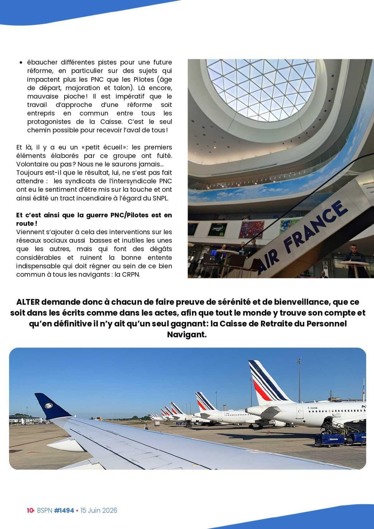 ALTER // Bulletin Syndical du Personnel Naviguant # 1494