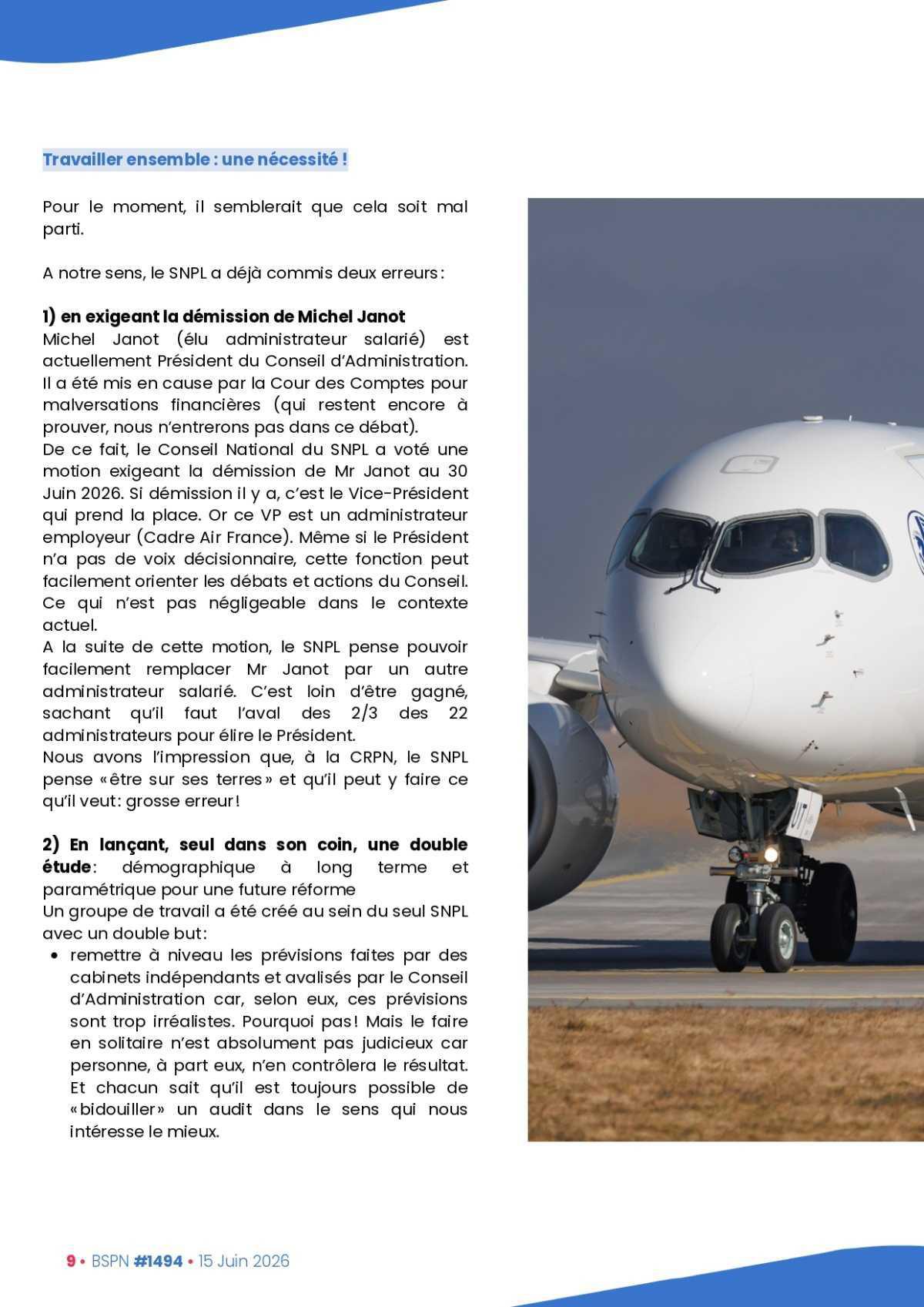 ALTER // Bulletin Syndical du Personnel Naviguant # 1494
