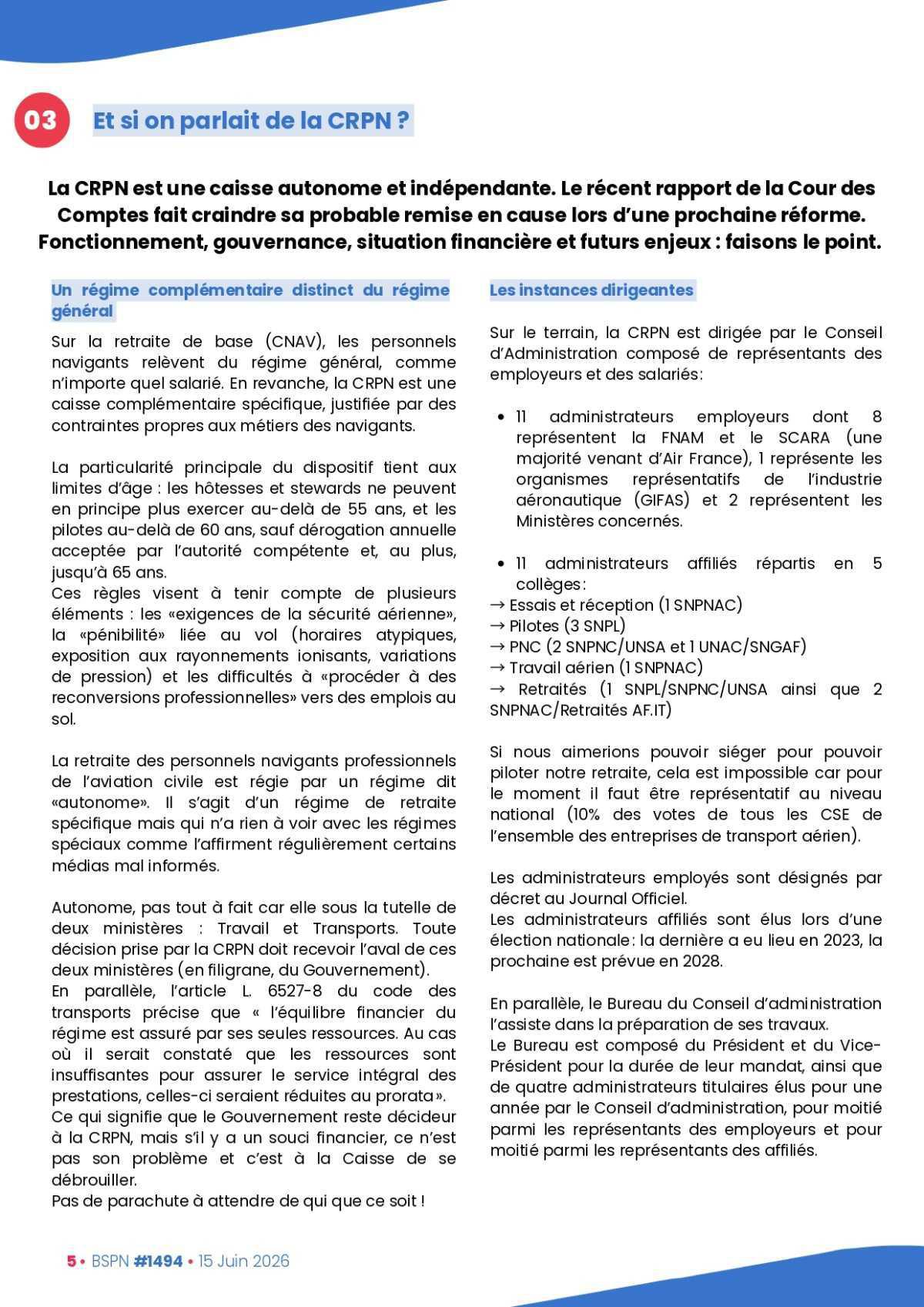 ALTER // Bulletin Syndical du Personnel Naviguant # 1494