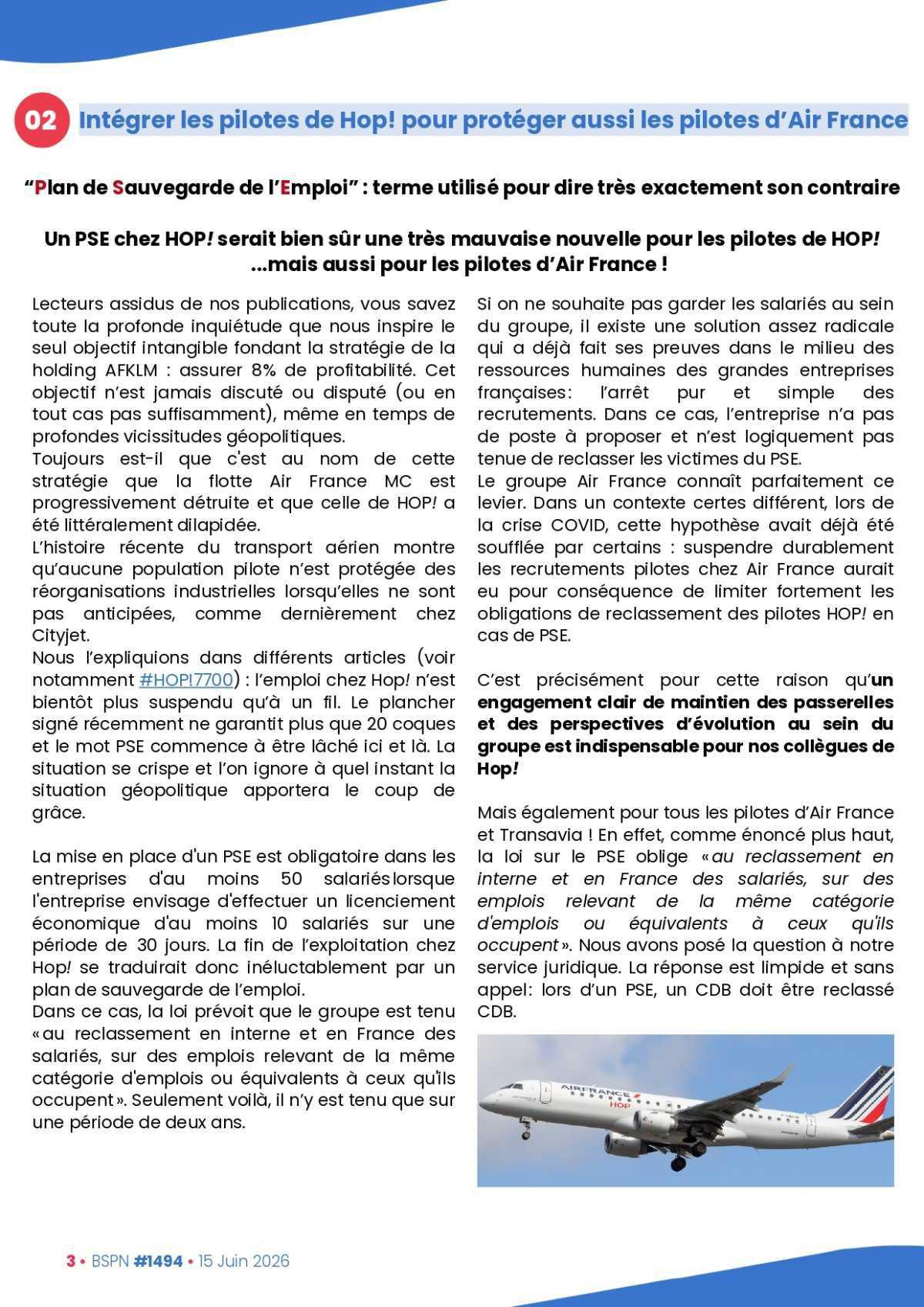 ALTER // Bulletin Syndical du Personnel Naviguant # 1494