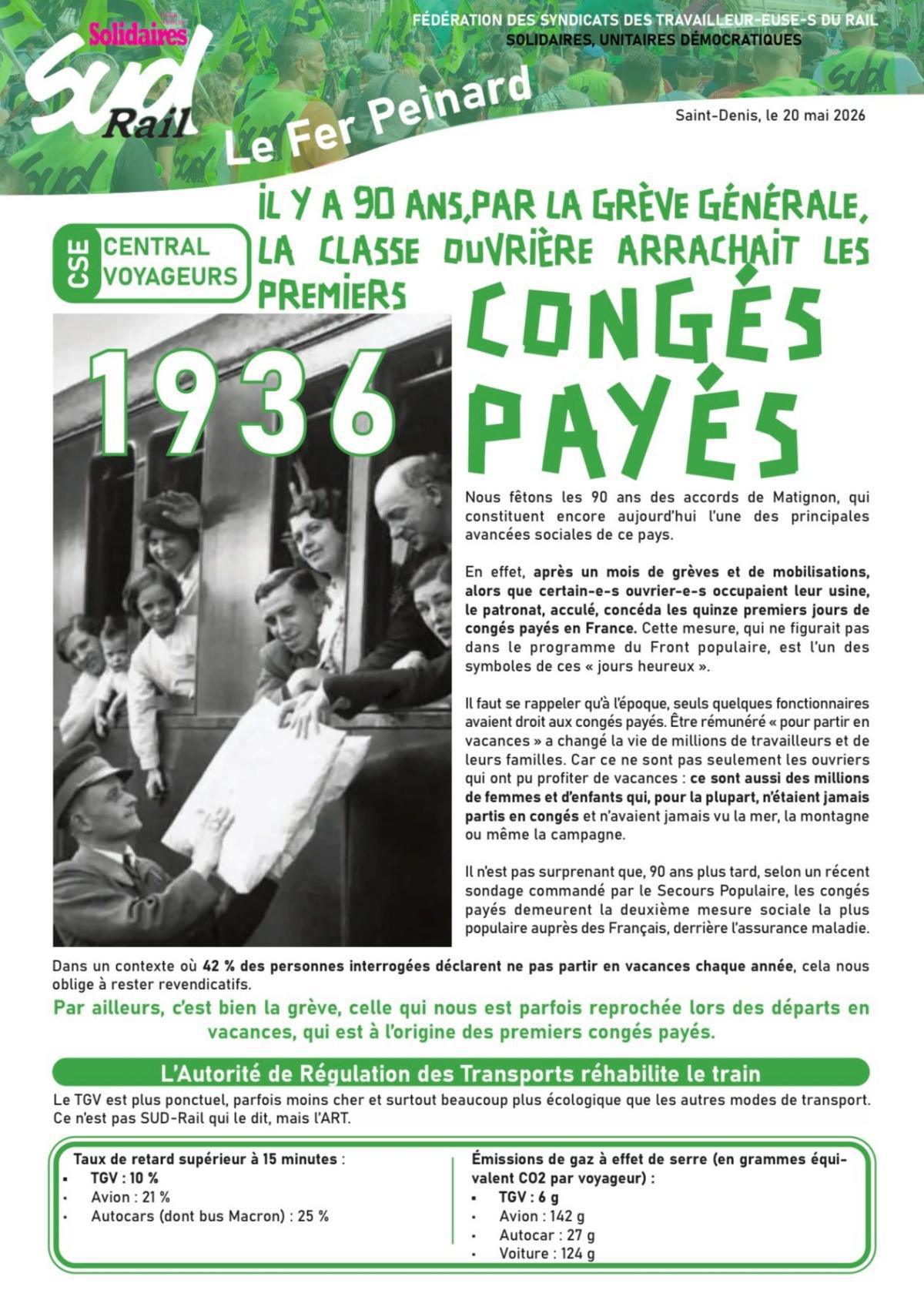 SUD-Rail // Le Fer Peinard // La conquête des congés payés