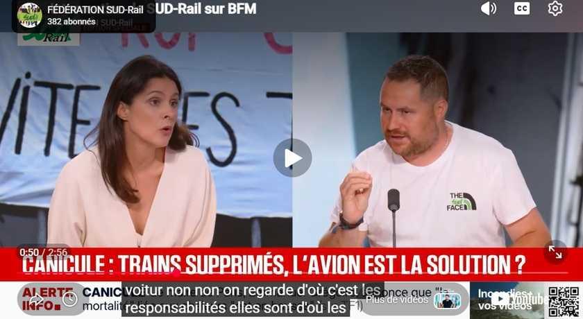 Vidéo SUD-Rail // Canicule, notre intervention sur BFM