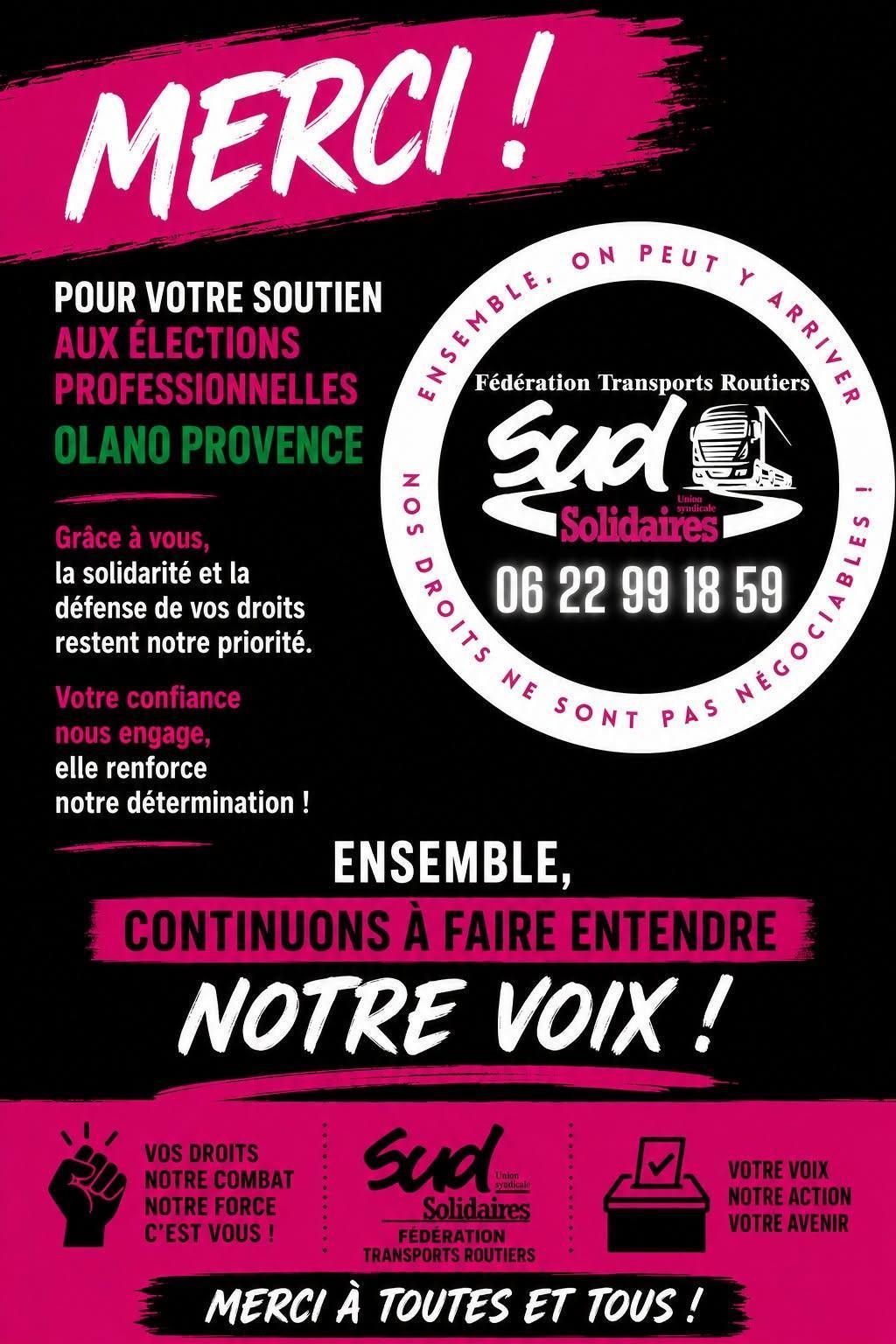 Elections CSE à OLANO, SUD obtient la majorité des sièges