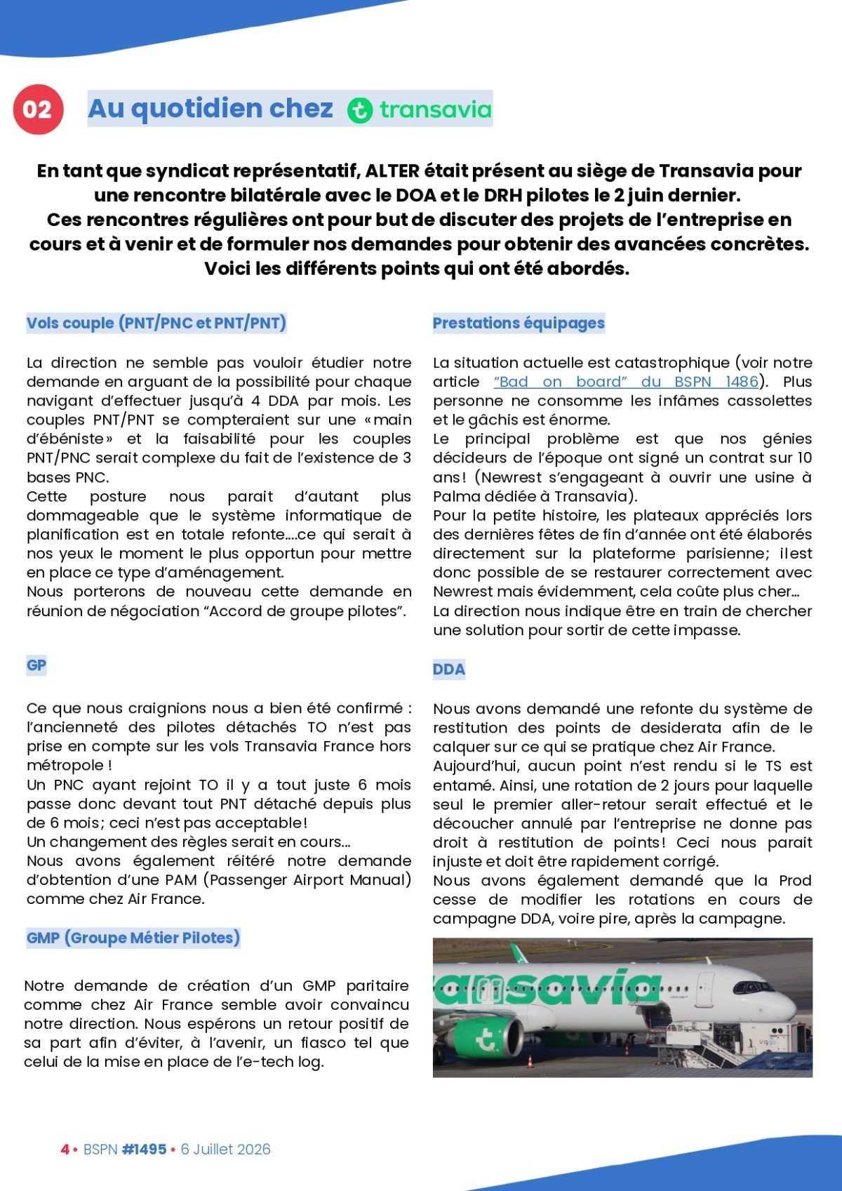 ALTER // Bulletin Syndical du Personnel Naviguant # 1495