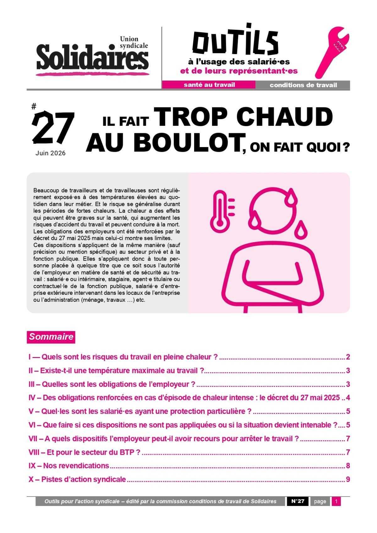 Outils # 27 // Il fait trop chaud au boulot, on fait quoi ?