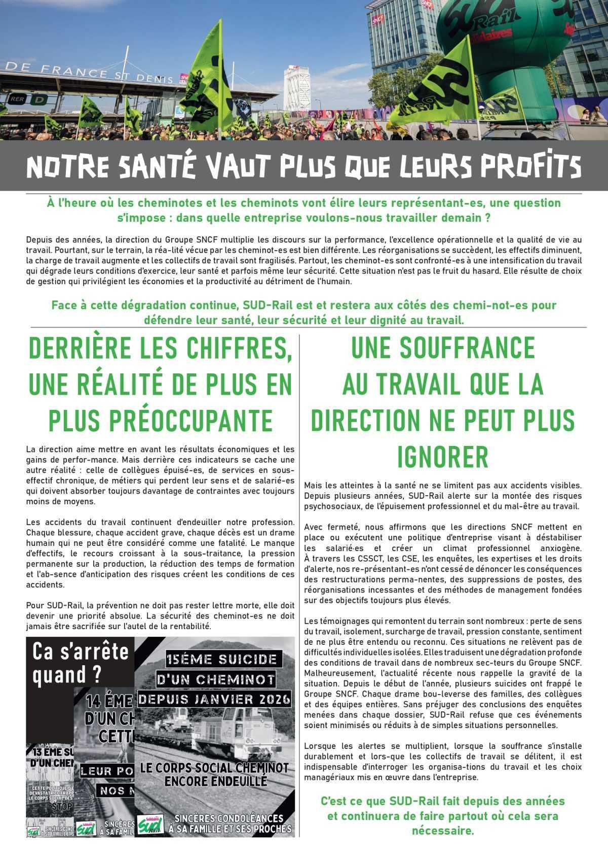 SUD-Rail // Élections CSE SNCF // Conditions de travail, ça suffit !