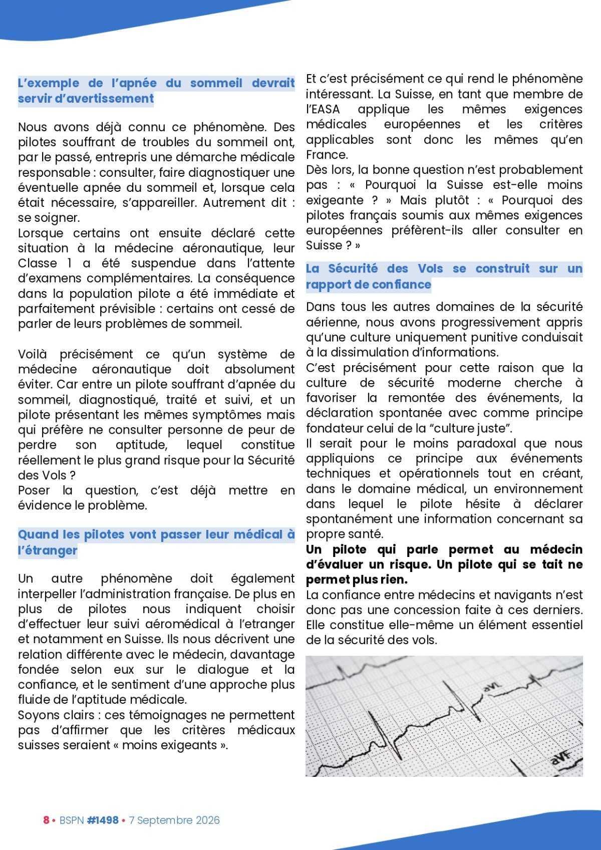 ALTER // Bulletin Syndical du Personnel Naviguant # 1498 du 7 septembre 2026
