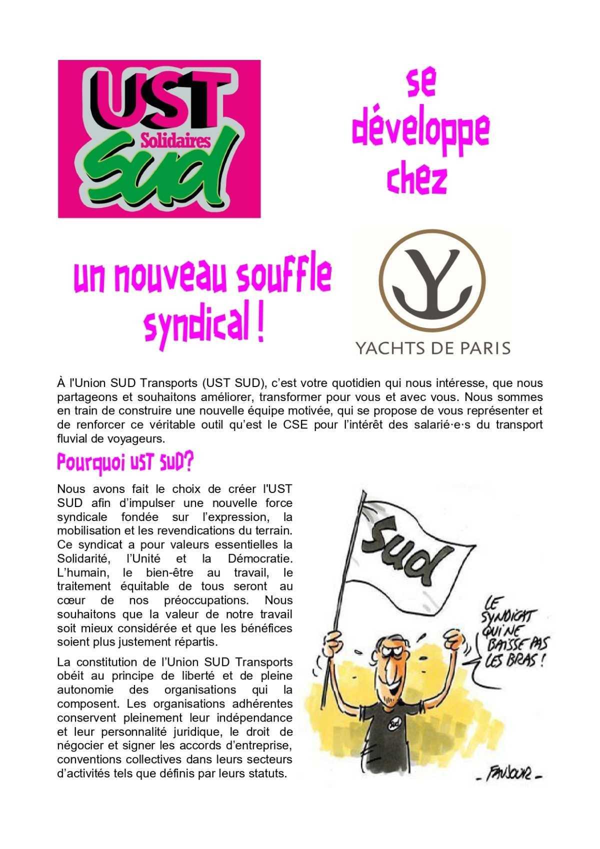 L'Union SUD Transports s'implante chez "Yachts de Paris" !