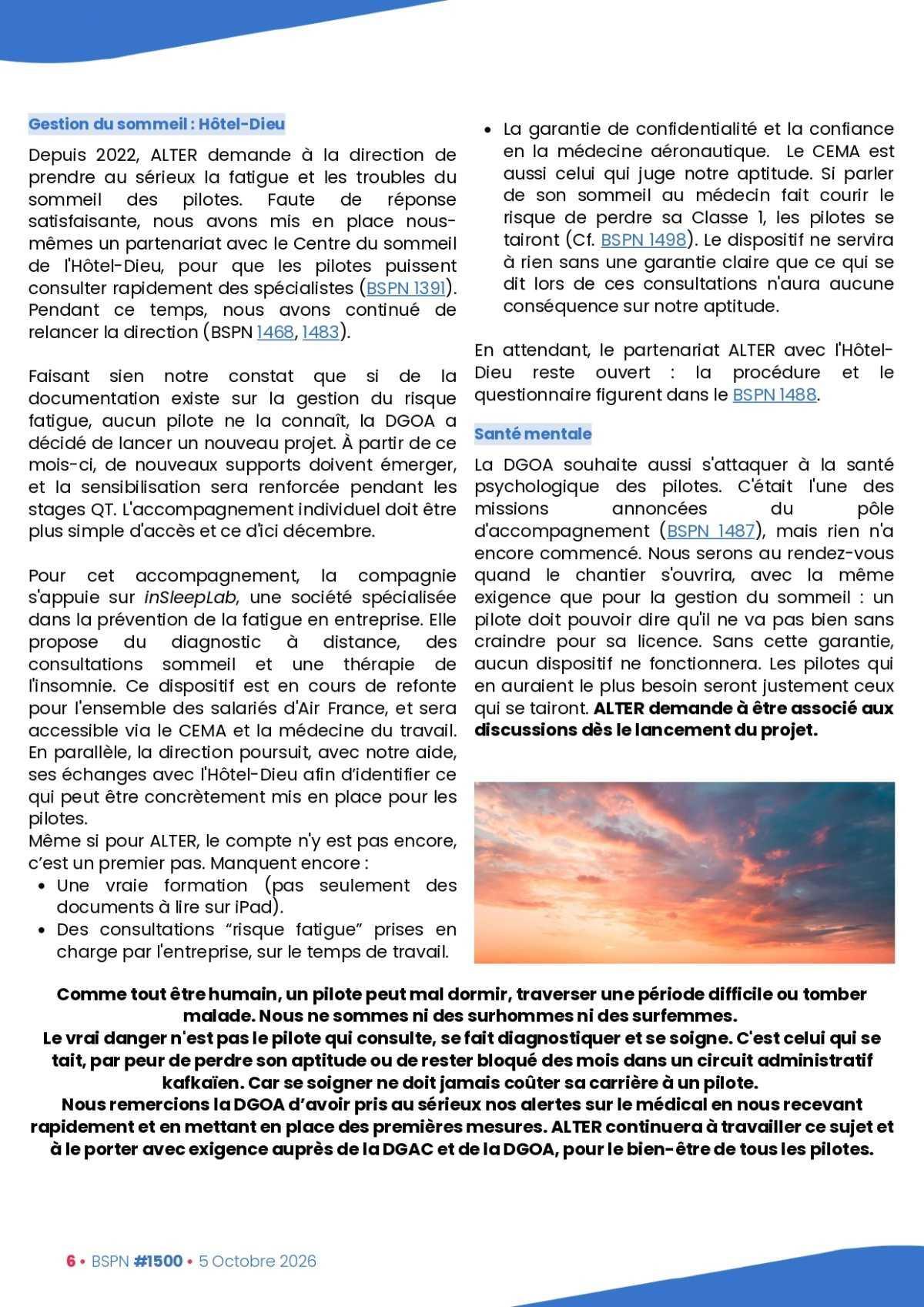 ALTER // Bulletin Syndical du Personnel Naviguant # 1500