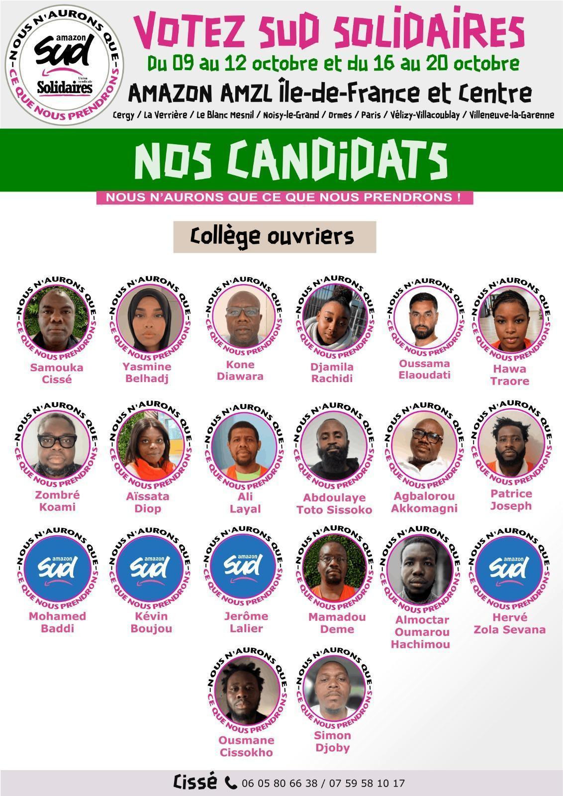Votez pour les candidats SUD Solidaires AMAZON !