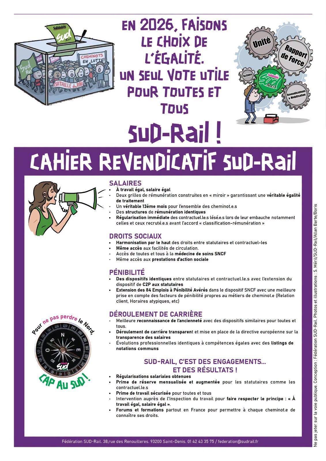 SUD-Rail // Contractuels / Statutaires, le vote qui nous rassemble !