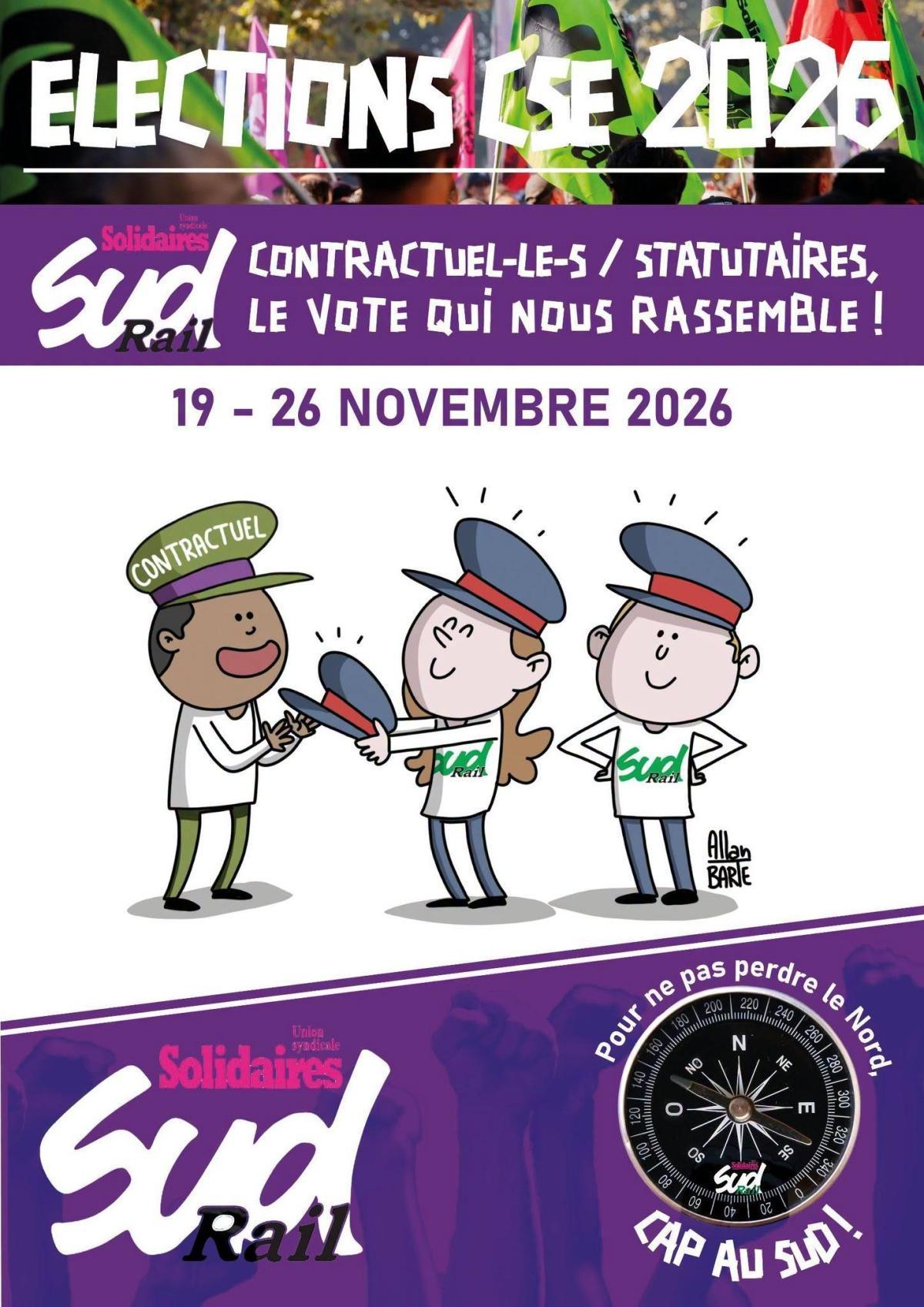 SUD-Rail // Contractuels / Statutaires, le vote qui nous rassemble !
