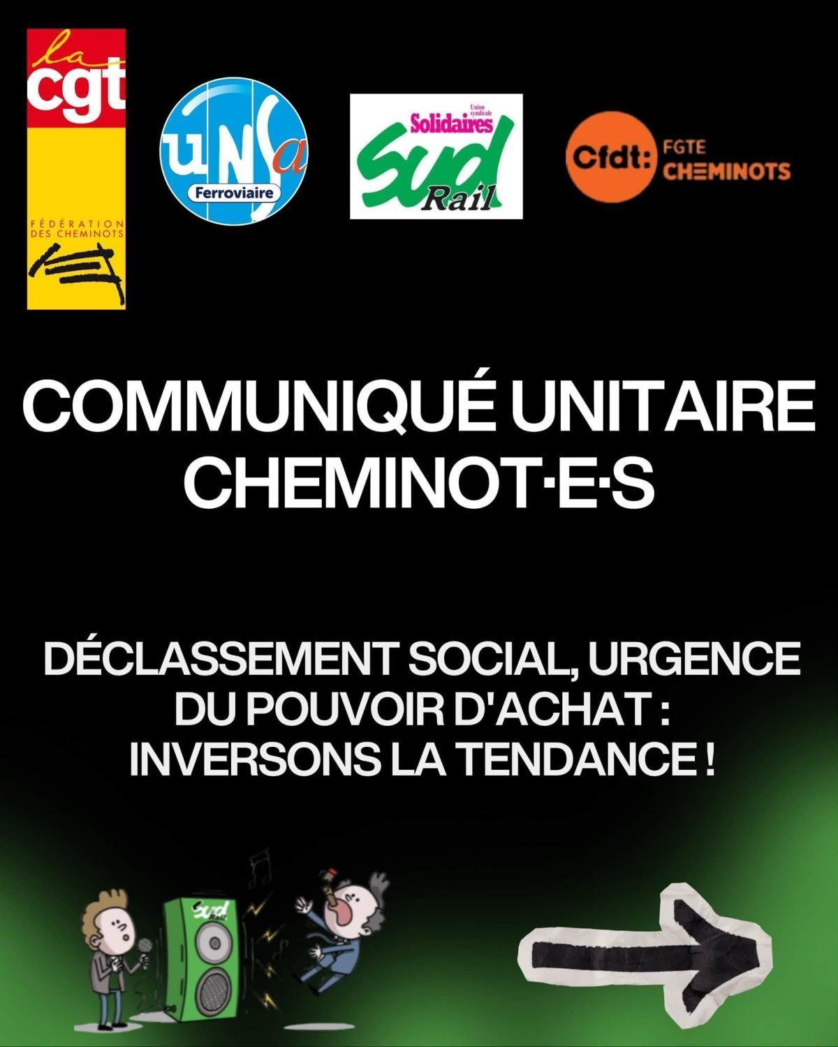 Communiqué unitaire des cheminots pour les 3 et 5 novembre