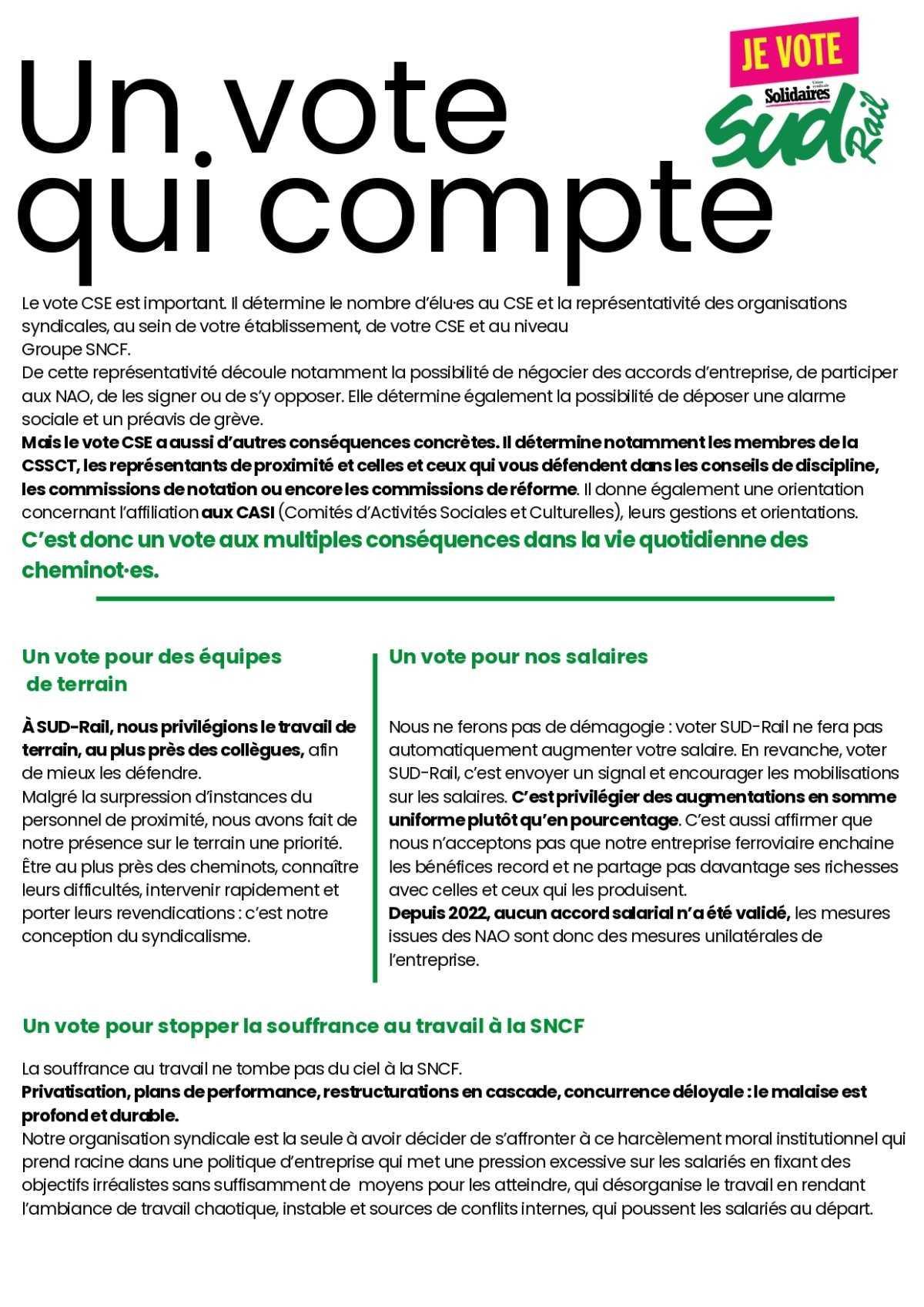 SUD-Rail, un vote qui compte !
