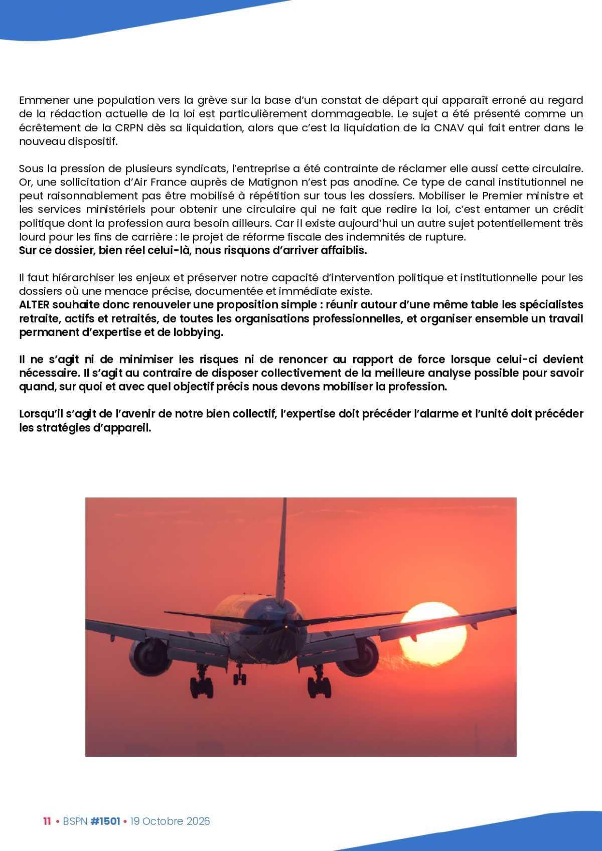 ALTER // Bulletin Syndical du Personnel Naviguant # 1501